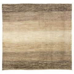 Gabbeh Lori, annodato a mano, 8,2 × 6,7 piedi - Beige naturale e marrone sfumato