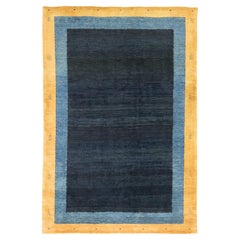 Lori Gabbeh (blu indaco, blu ampio, bordo dorato, 9'9" × 6'8")