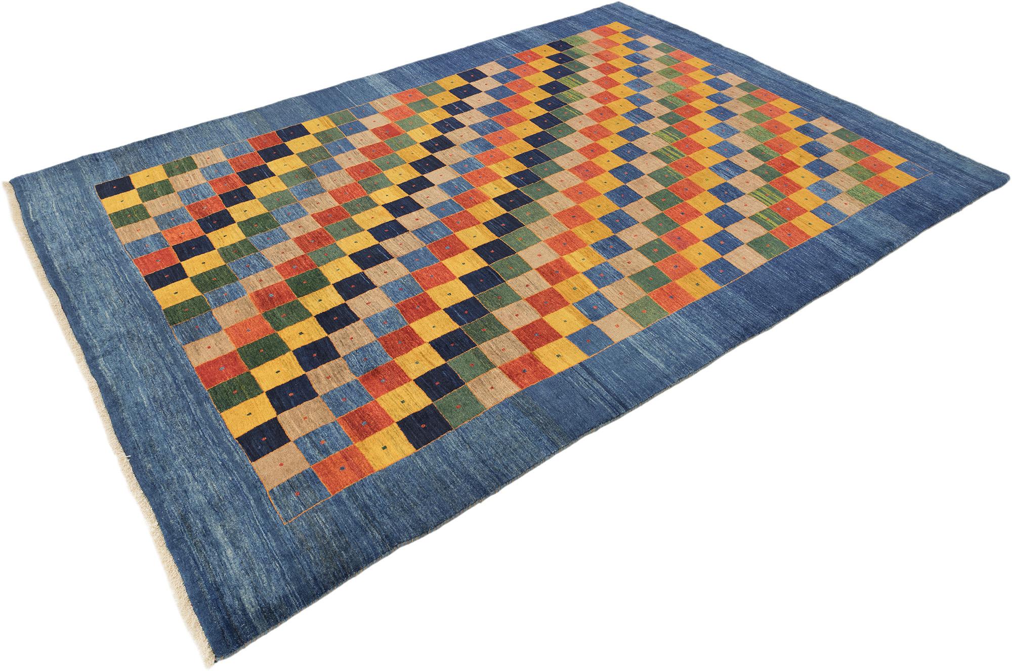 Persiano Lori Gabbeh (rosso, giallo, verde, blu, beige, azzurro, 11'4