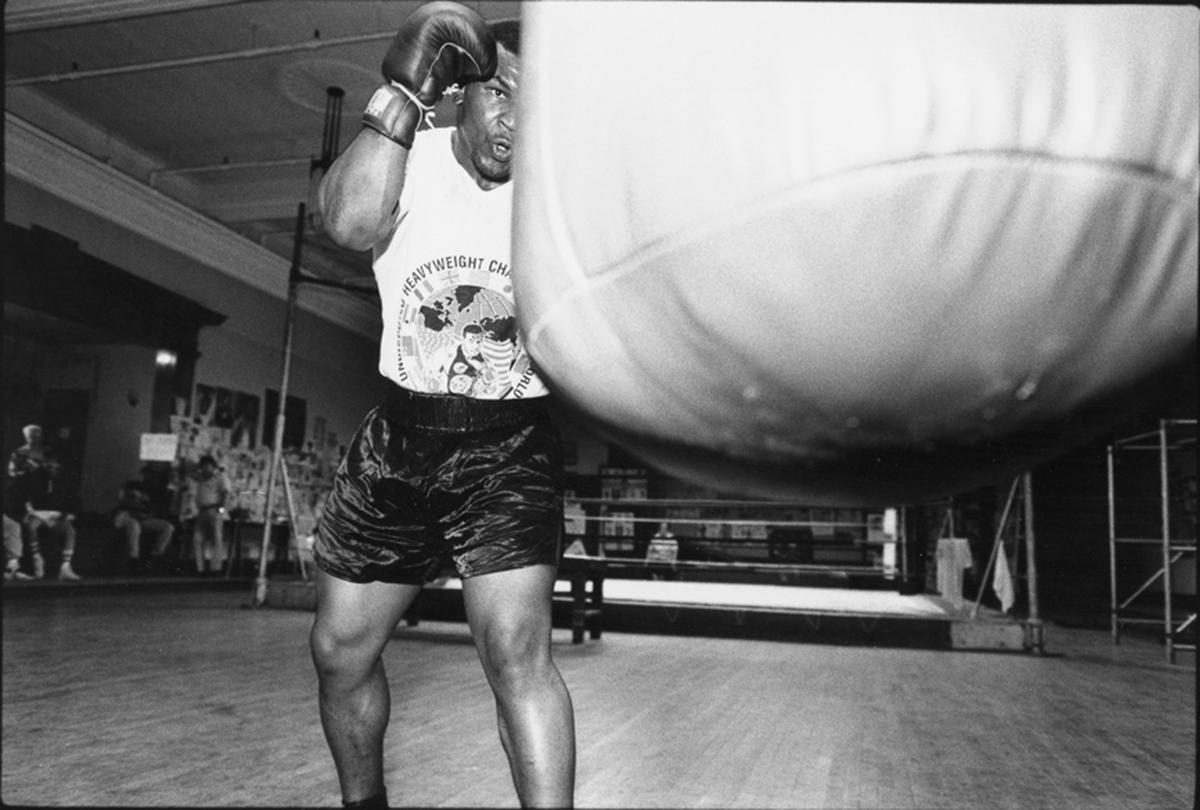 Lori Grinker Black and White Photograph - Untitled (Mike Tyson training. . .)