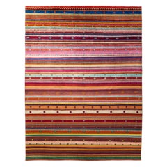Lori Hand Knotted Area Rug in Multi New Zealand Wool