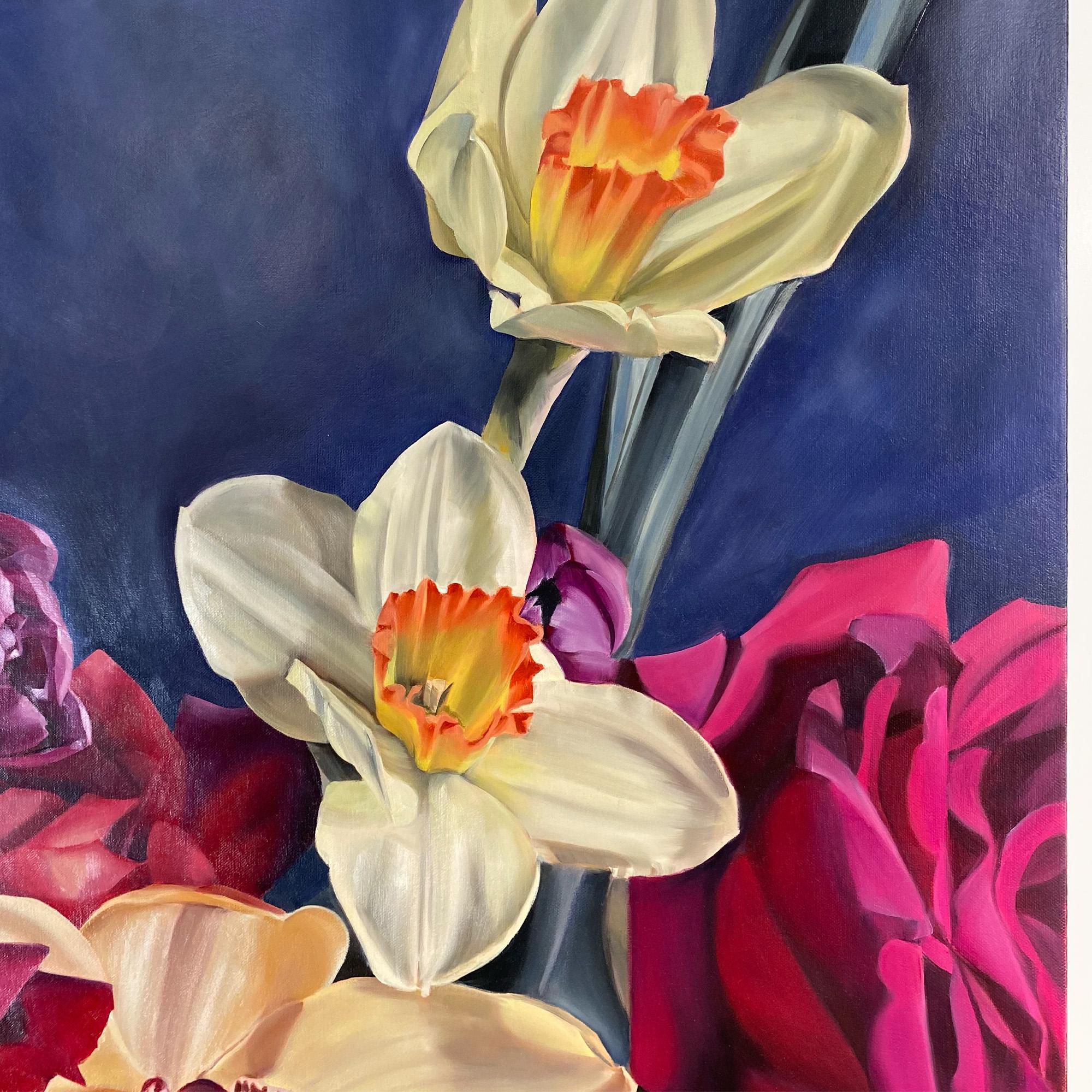 Desir, rich floral oil painting with exquisite detail and luscious colours 4