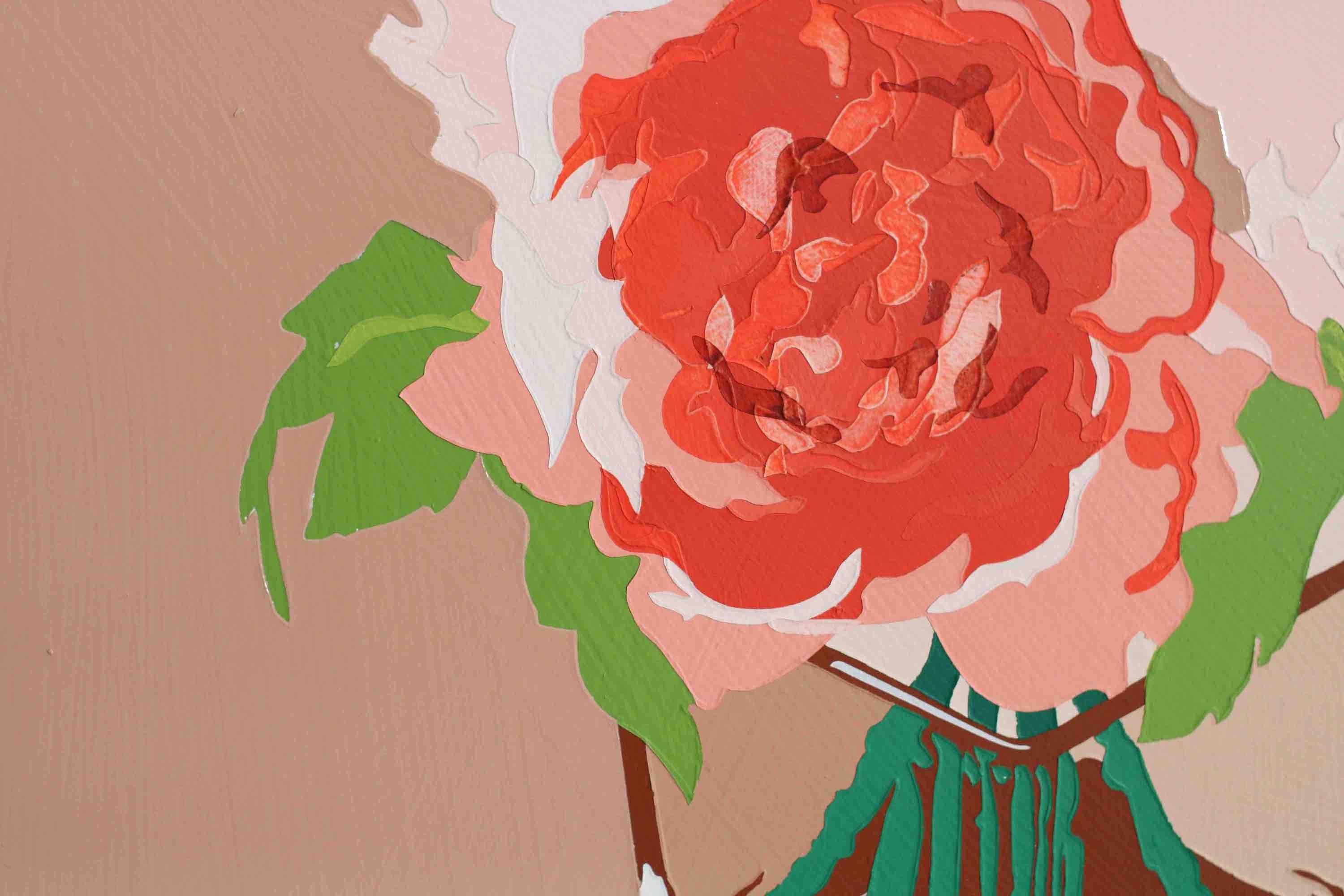 Lori Larusso, an American visual artist, explores themes of domesticity in her work, including this stunning flower painting series. By using layers of bright acrylic paint, often with high-gloss varnish, Larusso's paintings reflect on ordinary