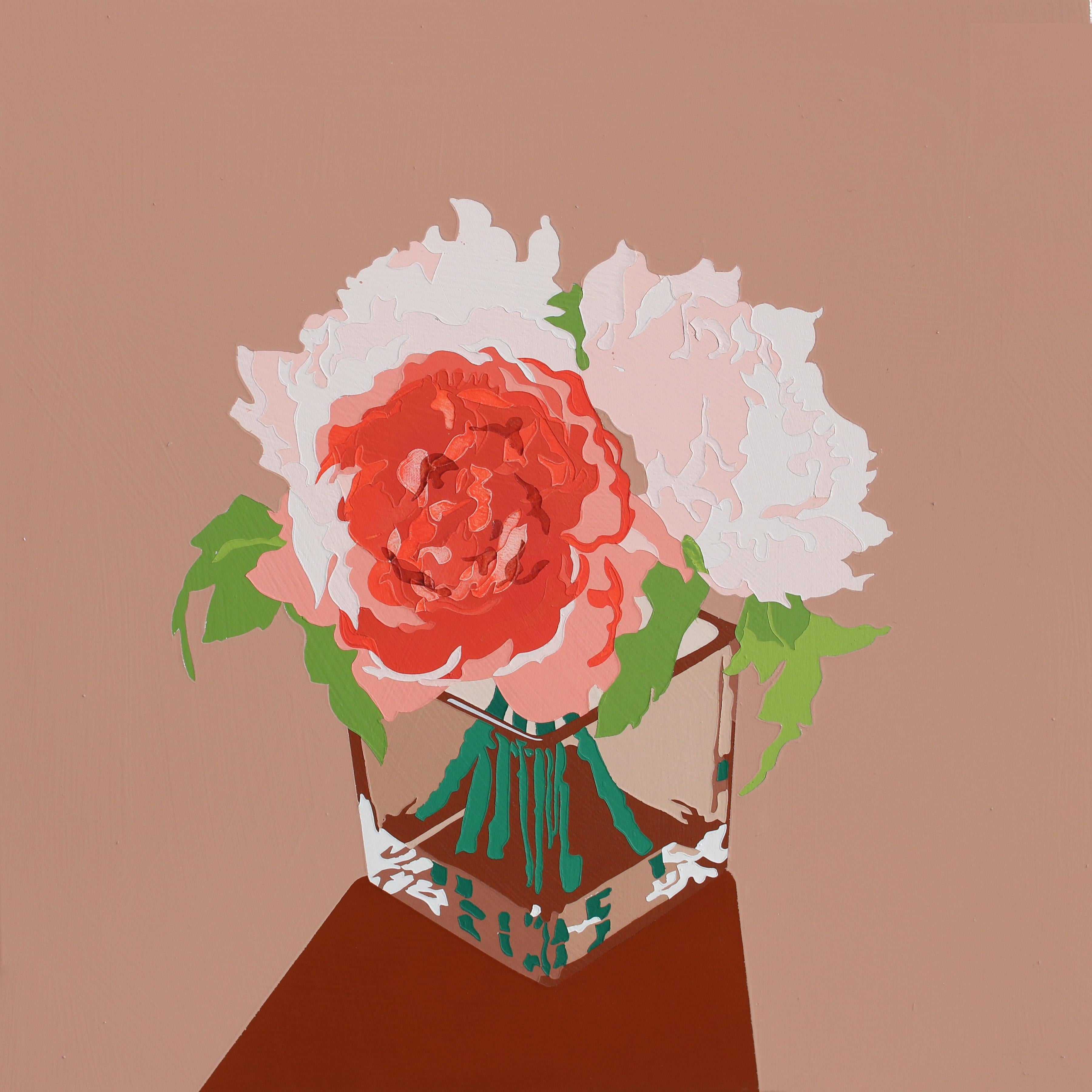 Lori Larusso  Still-Life Painting - 04 Flower Painting, 2023, acrylic and tinted MSA varnish on panel, pop art