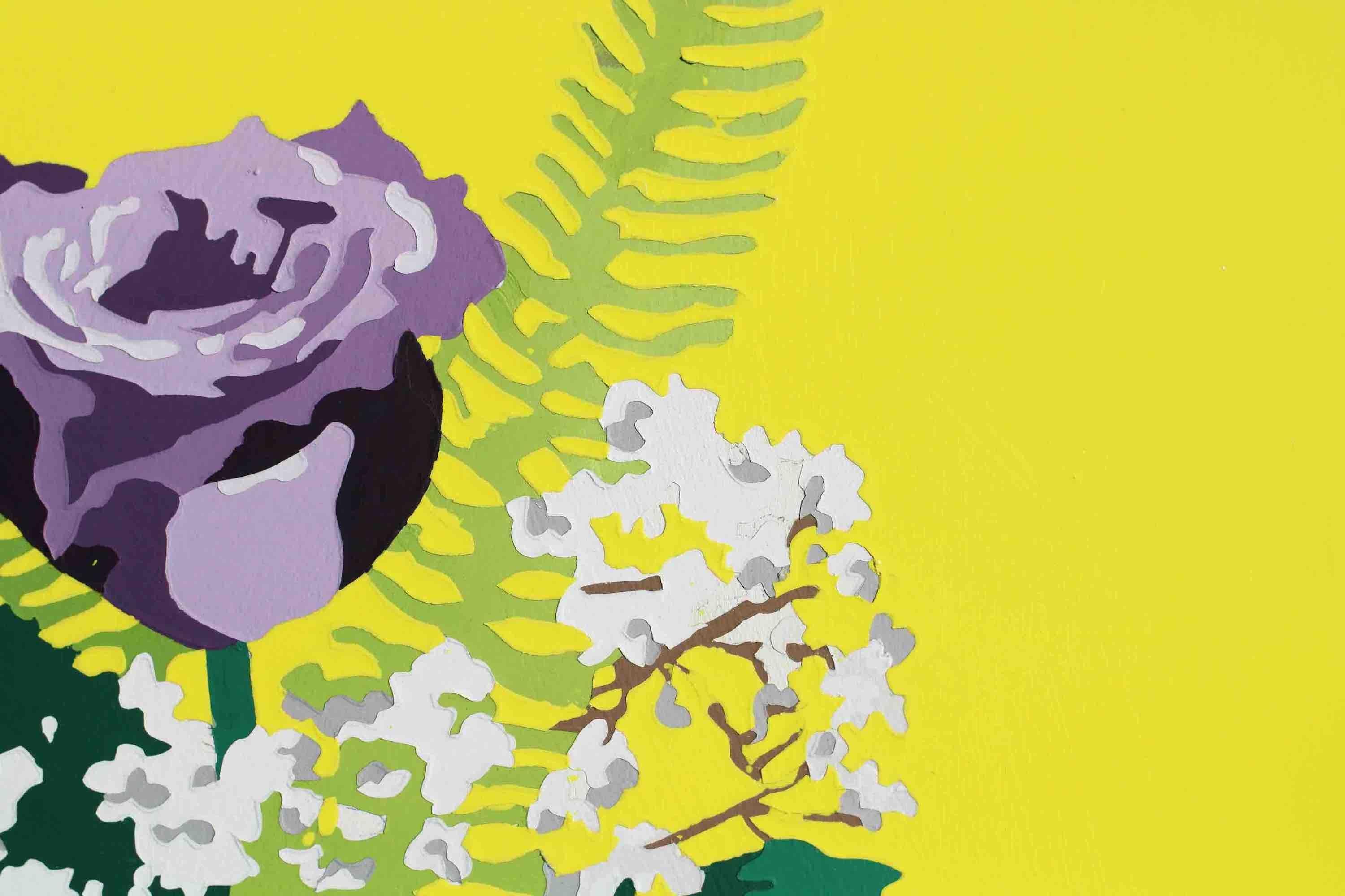 05 Pintura Flor, 2023, Acrílico y barniz MSA tintado sobre panel, arte pop - Painting Arte pop de Lori Larusso 