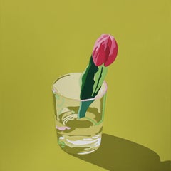 06 Blumengemälde, 2023, Acryl und getönter MSA-Lack auf Tafel, Pop Art