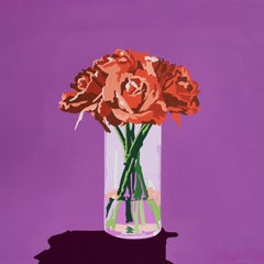 08 Blumengemälde, 2023, Acryl und getönter MSA-Lack auf Tafel, Pop Art