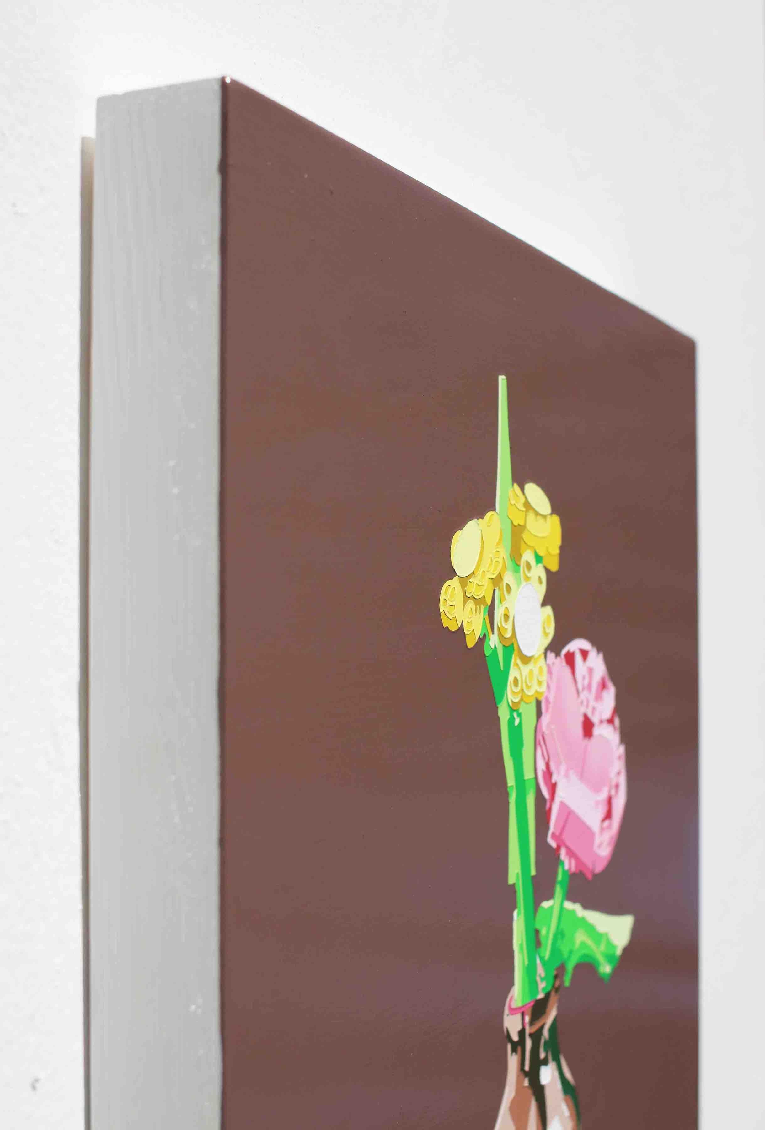 10 Flower Painting,  2023, Acrylic and tinted MSA varnish on panel, pop art For Sale 8