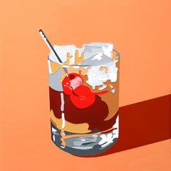 Cocktail Bourbon, 2023, acrylique et panneau de bois, peinture pop art