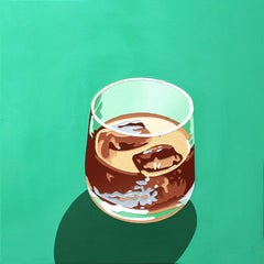 Bourbon Cocktail on the Rocks, pop art still life painting