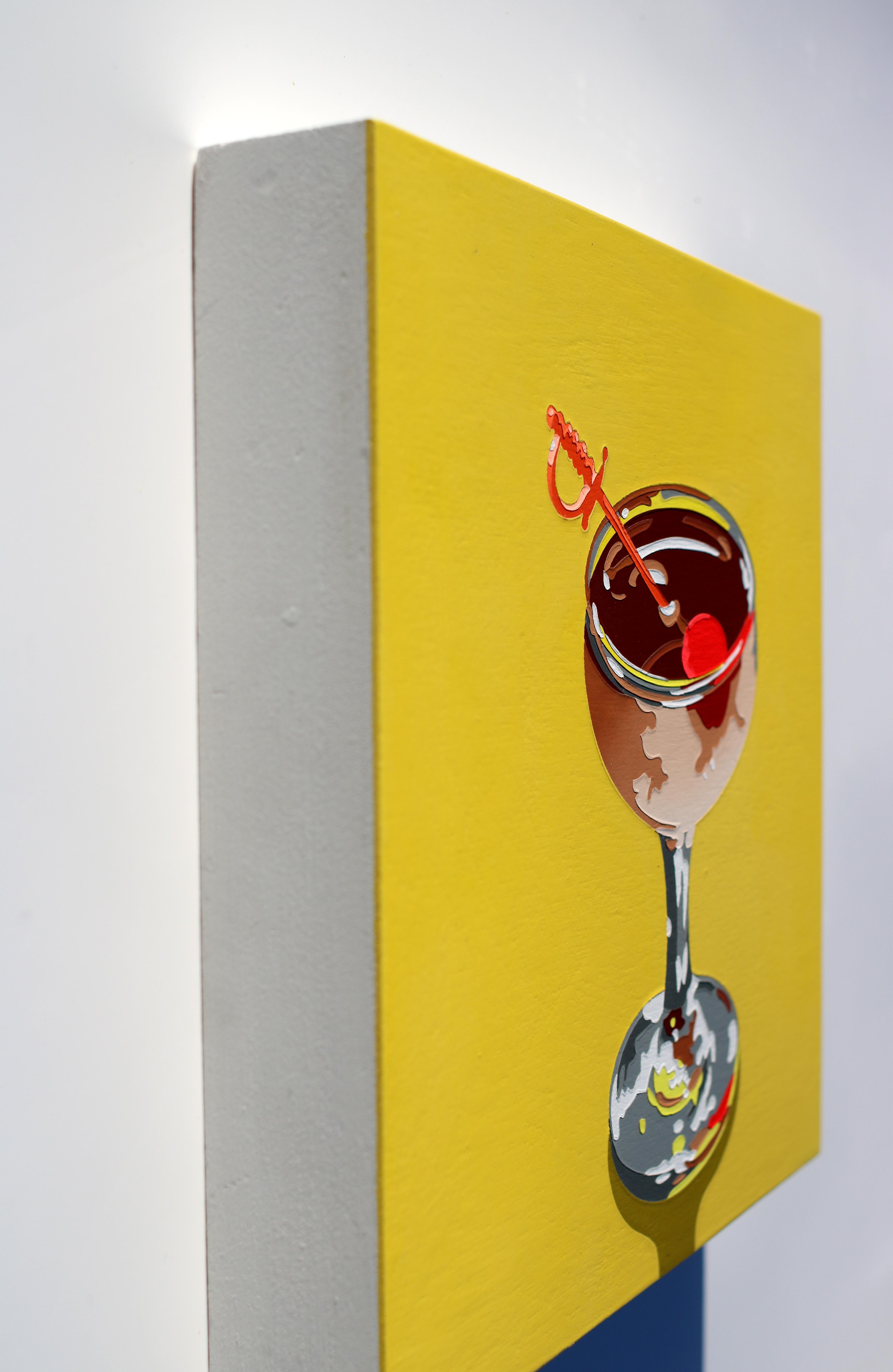 Le nature morte pop art di Lori Larusso raffiguranti cocktail strizzano l'occhio alla frivolezza e alla festa. I riflessi e le ombre accentuate sottolineano la natura indulgente e piacevole del soggetto e si rifanno alla piattezza del mezzo. L'uso
