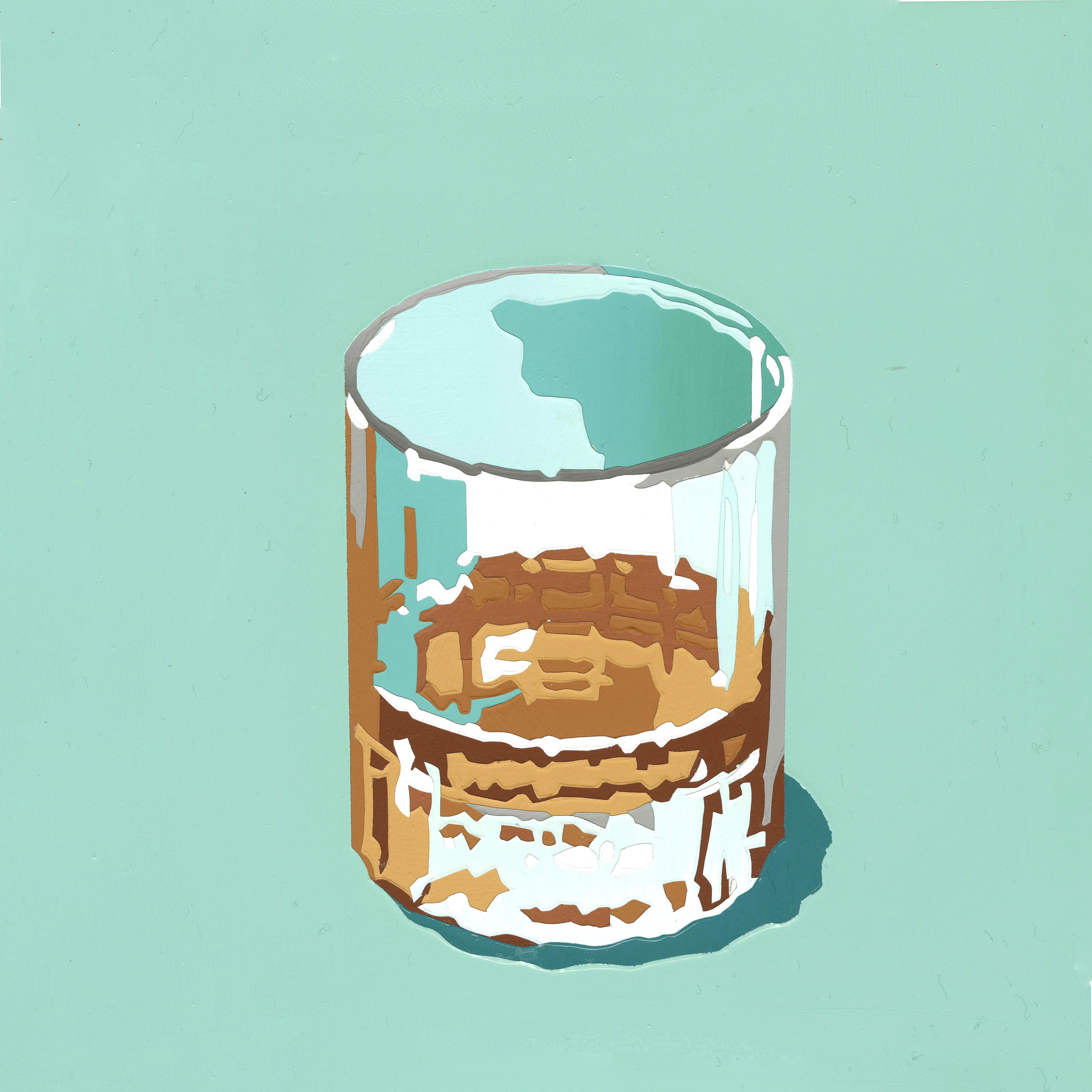 Bourbon Neat (Light Pour), 2023, acrylic, pop art still life painting