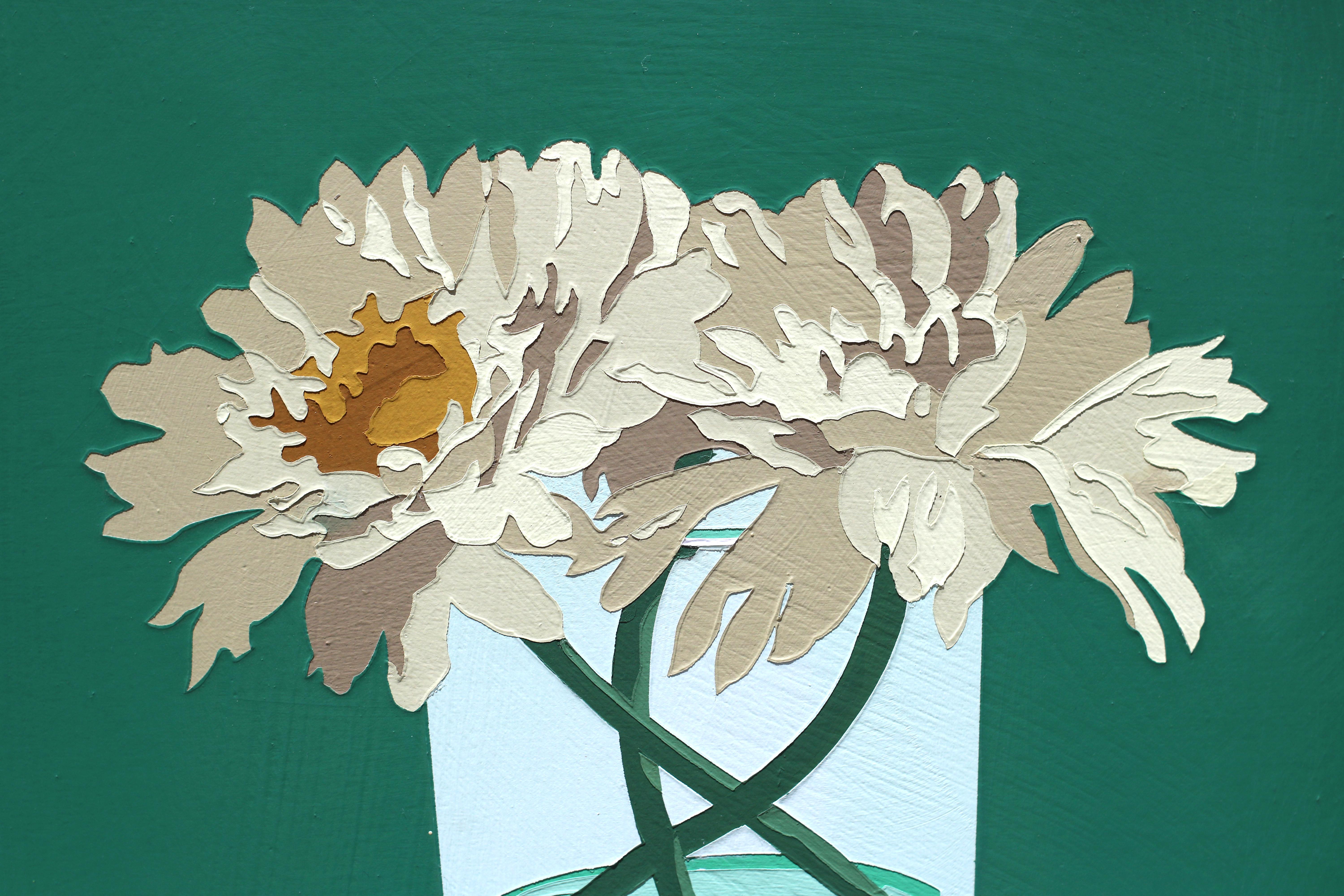 Blumengemälde, 21, 2023, Acryl und getönter MSA-Lack auf Tafel, Pop Art – Painting von Lori Larusso 