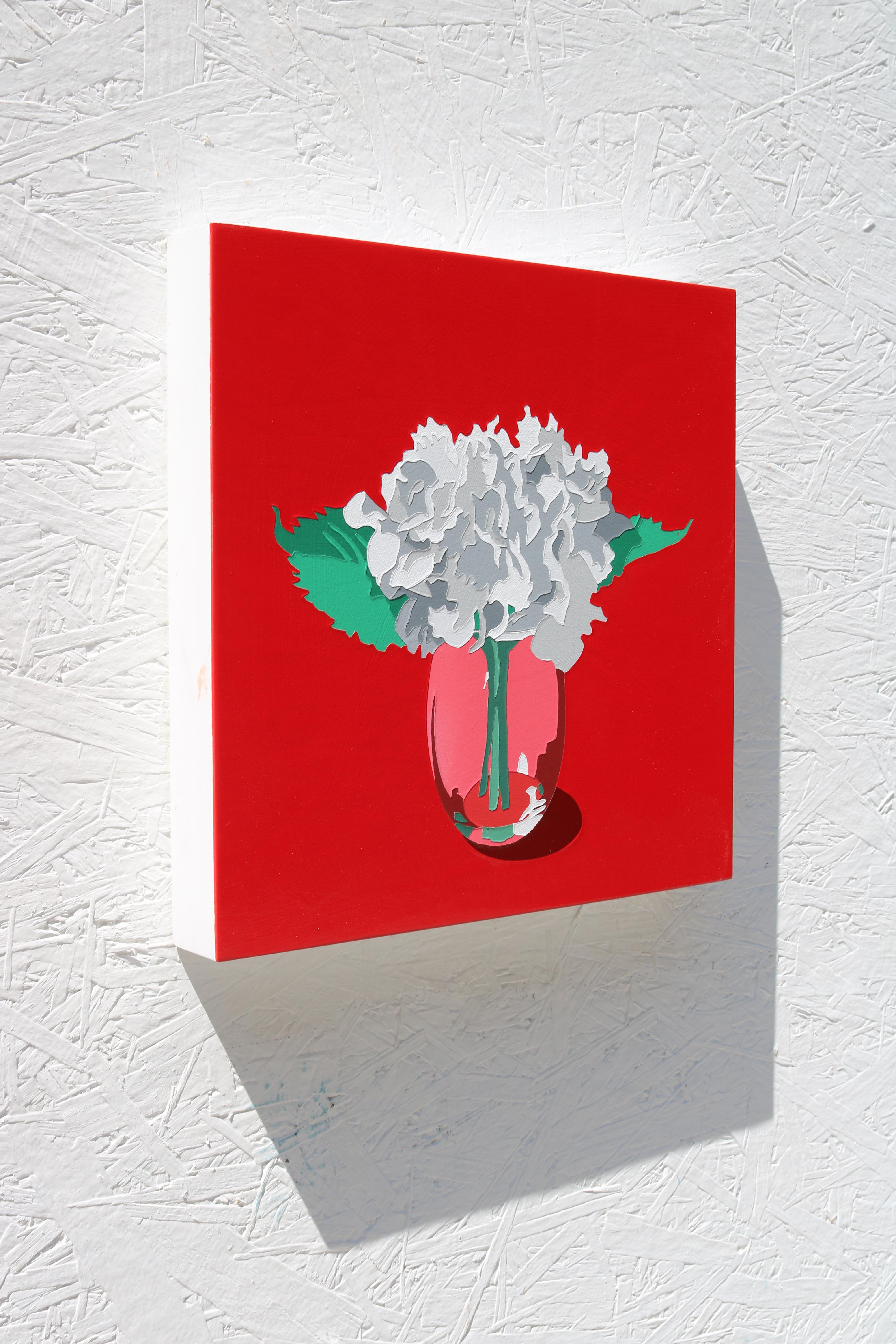 Flower Painting 30, 2023, Acrylic and tinted MSA varnish on panel, Pop Art For Sale 3