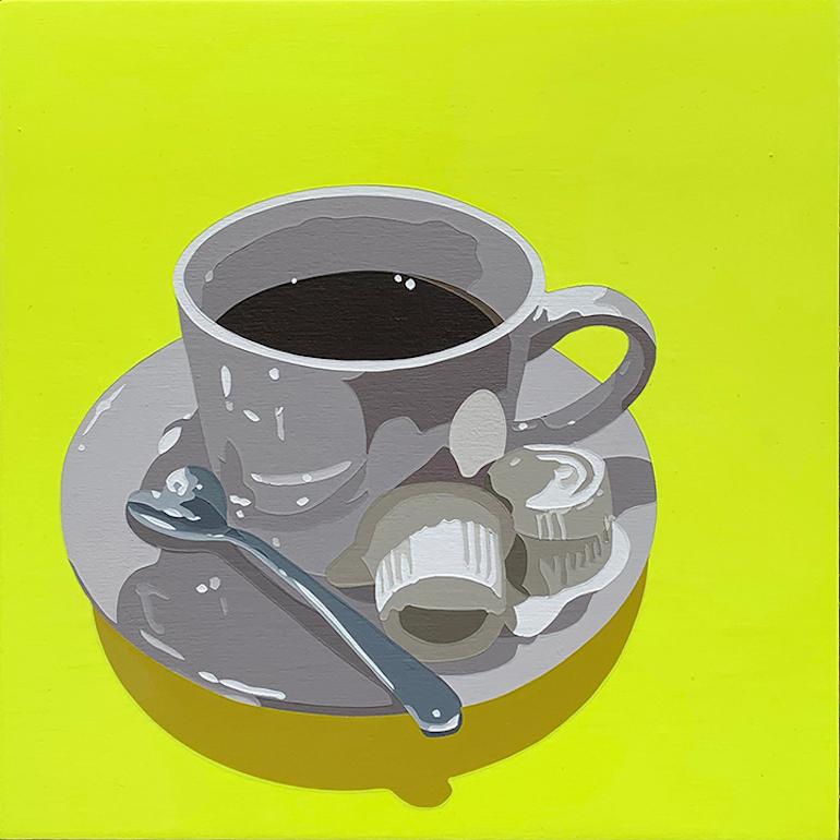 Hot Coffee (Creamer Optional), pop art still life painting