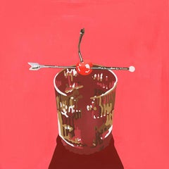 Hot Pink Drink 1, pop art still life painting