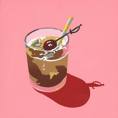 Hot Pink Drink 4, pop art still life painting