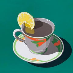 Hot Tea (Lemon Reflection), pop art still life painting