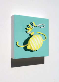 Zitronenschale, glänzend Zeitgenössische Pop-Stillleben Kunst Acryllack Gemälde