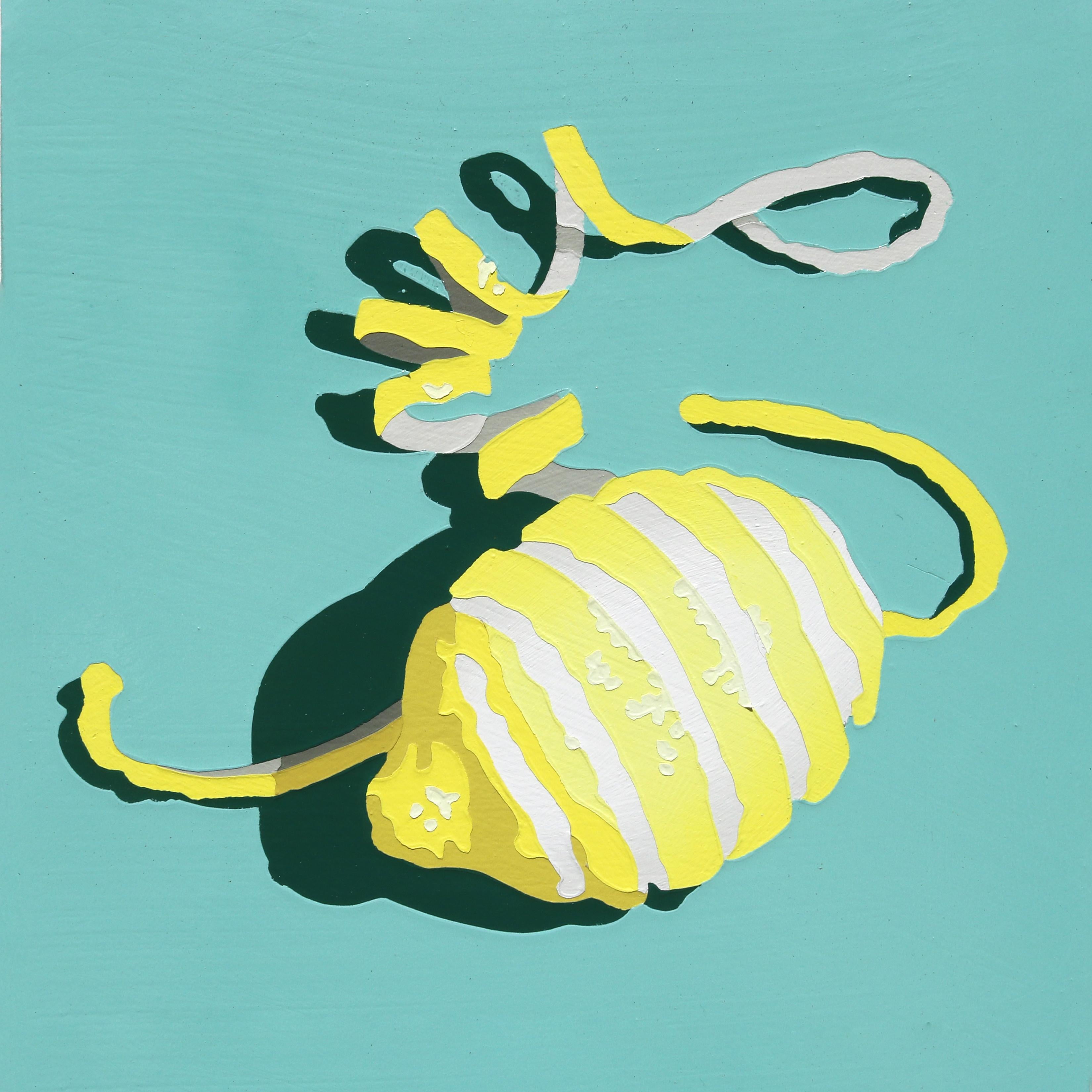 Lemon Peel, Glossy Contemporary Pop Still Life Art Acrylic Varnish Painting