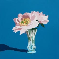 Baumblumen-Blumen, 2023, Acryl und Emaille auf Tafel, Pop-Art-Blumen-Gemälde