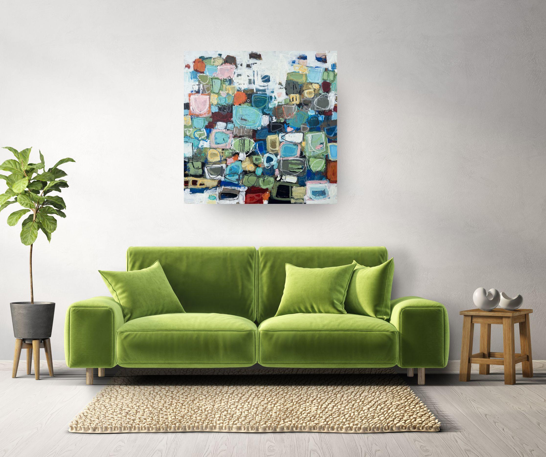 Cipher Bloom - original abstract expressionism painting - contemporary art - Painting by Lori Mirabelli 