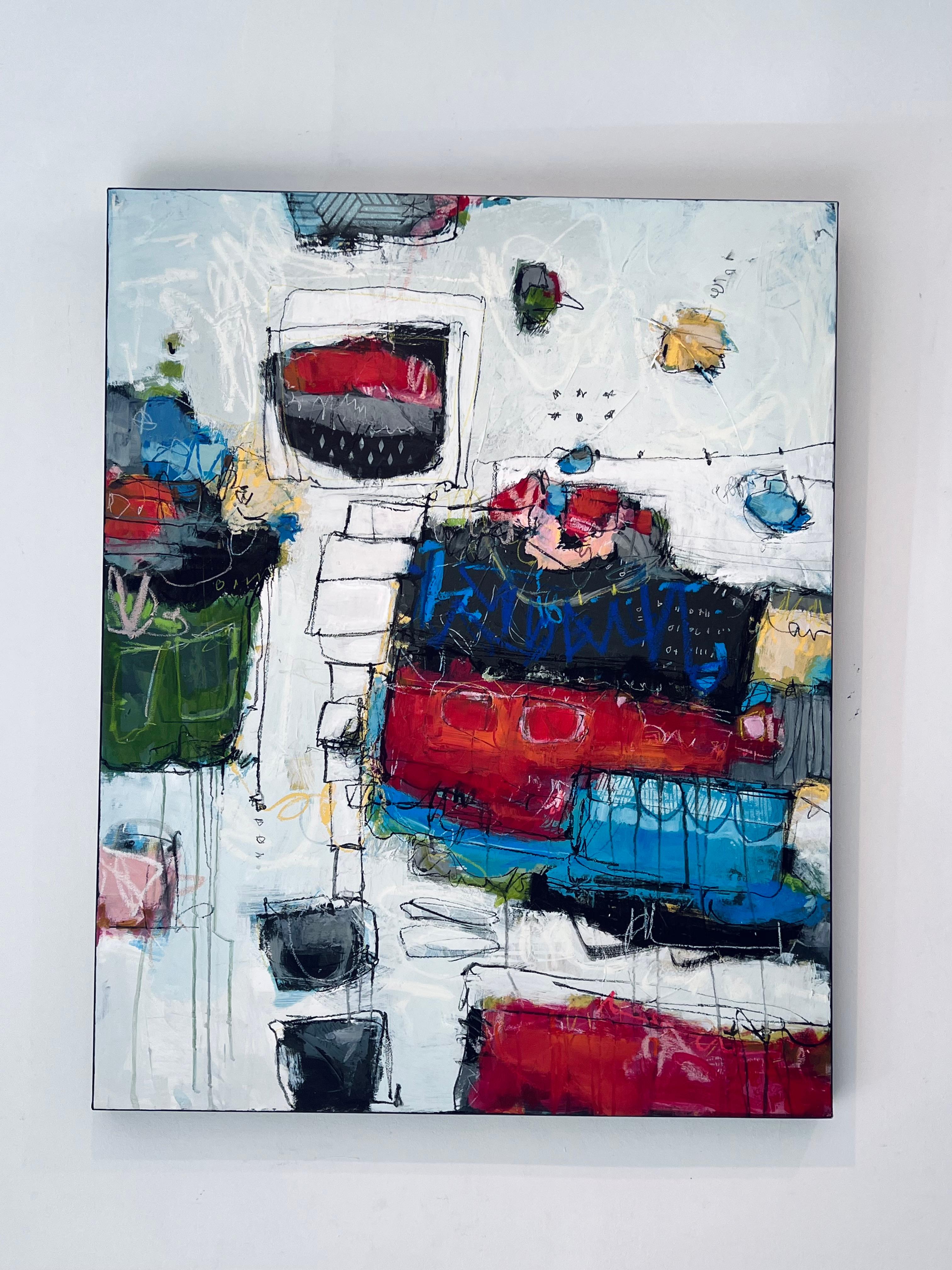 Dancing with Dreams - original abstract expressive painting- modern art - Painting by Lori Mirabelli 