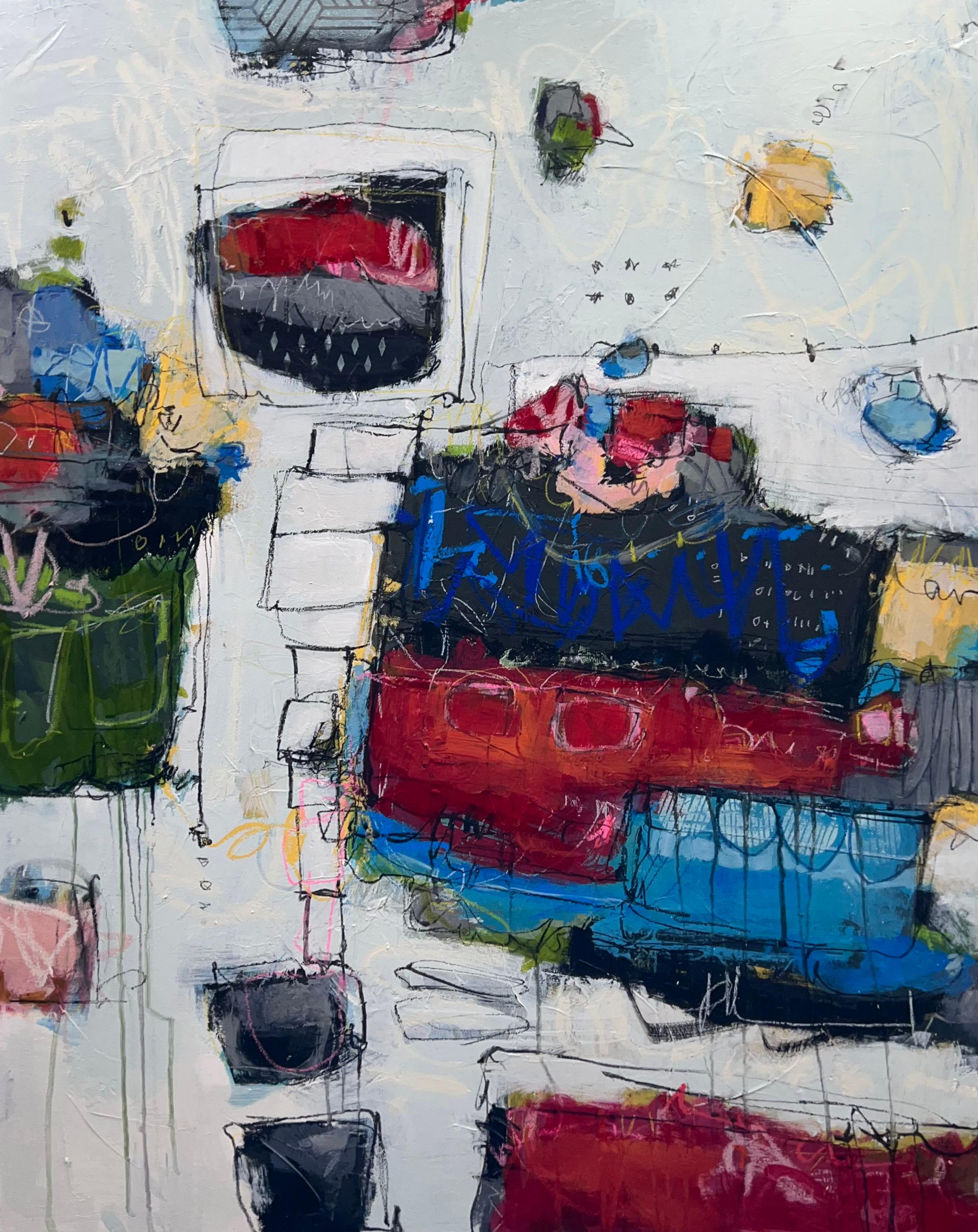 Dancing with Dreams - original abstract expressive painting- modern art