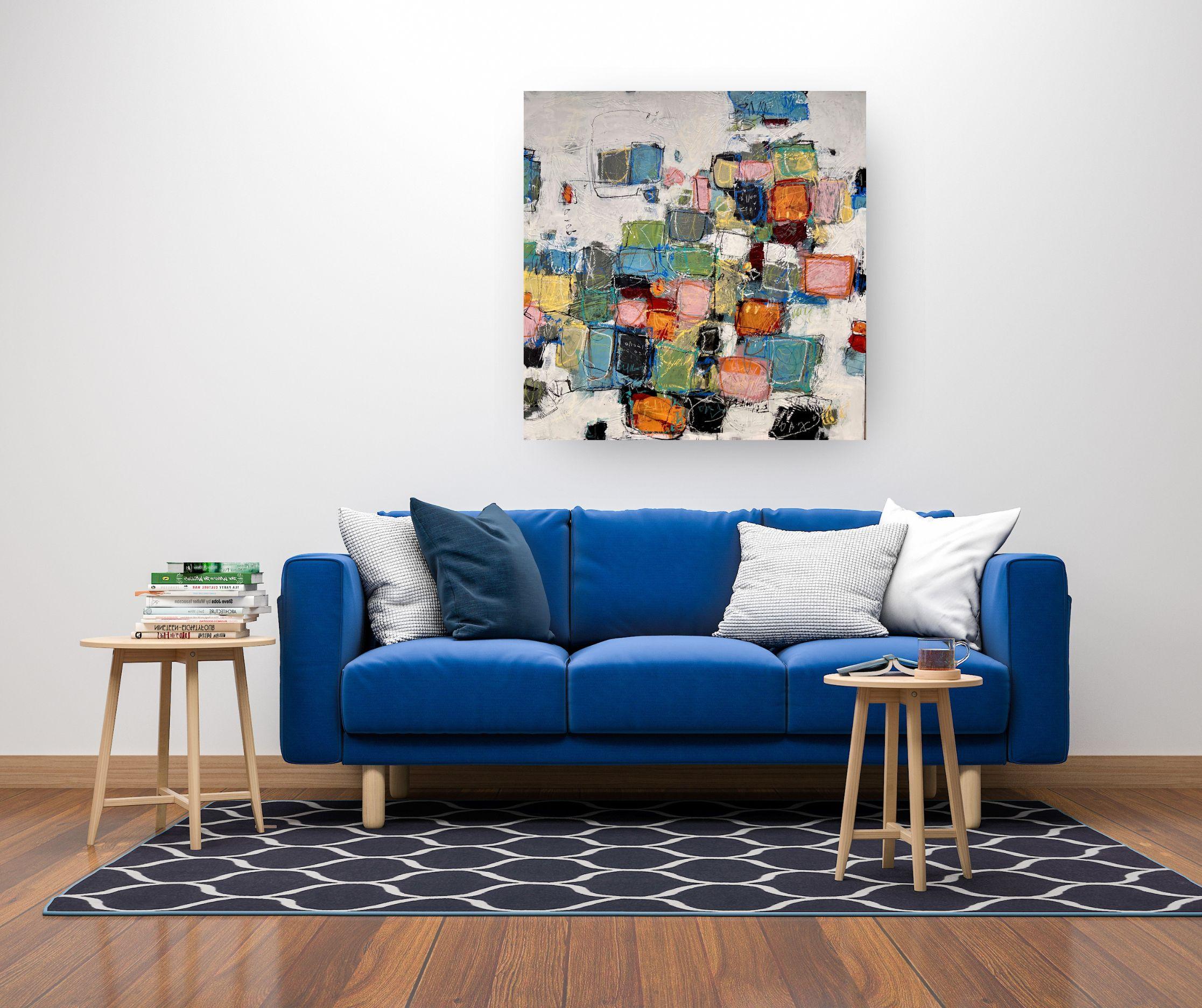 Detriti elettrici - quadro originale di espressionismo astratto - arte contemporanea - Painting di Lori Mirabelli 