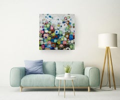 Jardín Eléctrico - obra original - arte abstracto - pintura contemporánea