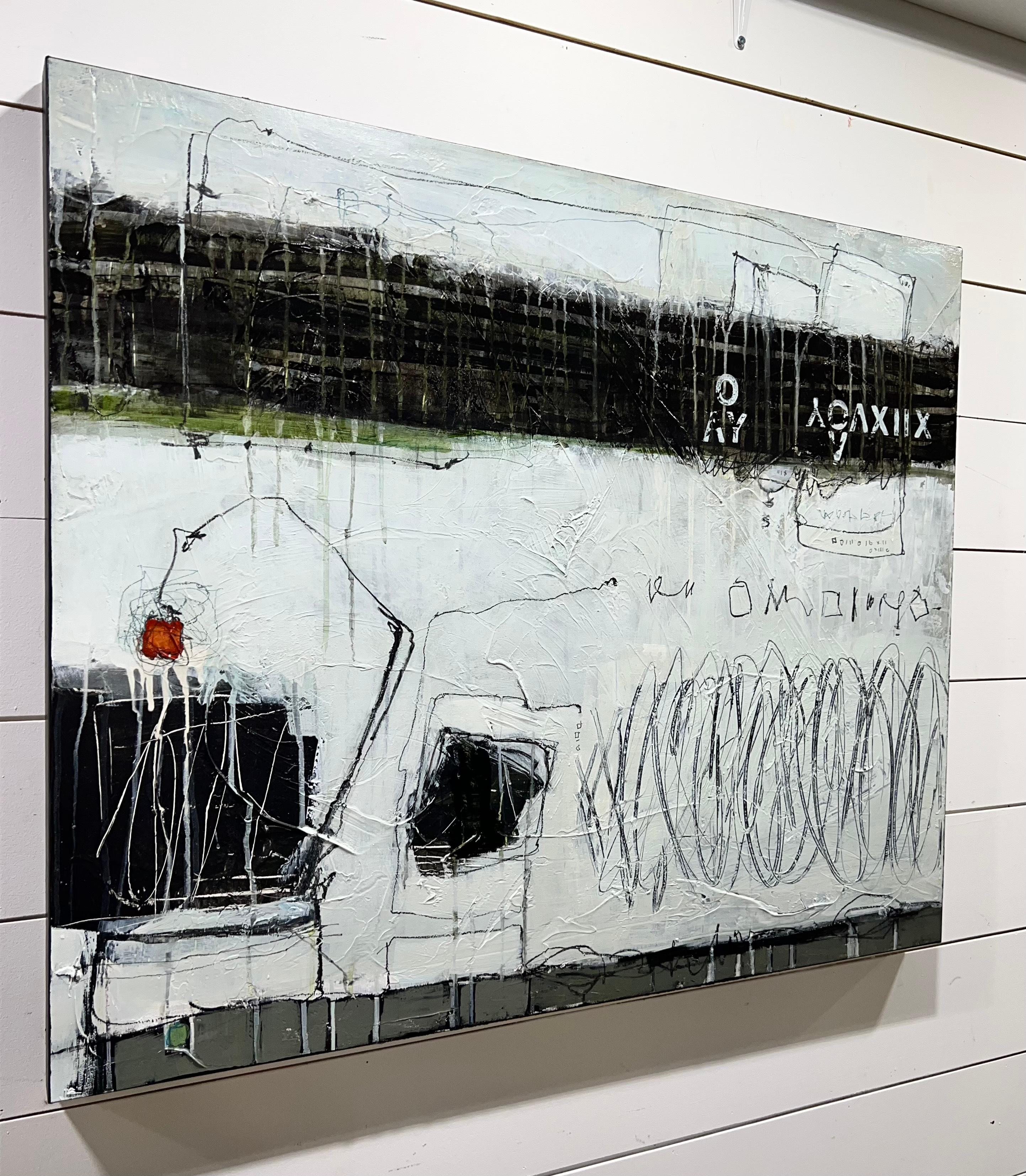 Hideaway-original abstracto moderno  pintura-arte-arte contemporáneo - Painting de Lori Mirabelli 