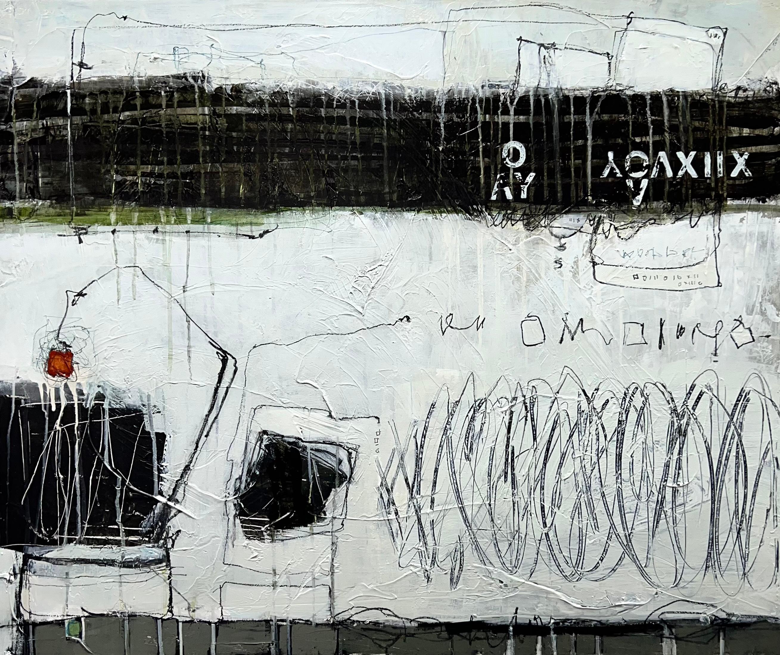 Landscape Painting de Lori Mirabelli  - Hideaway-original abstracto moderno  pintura-arte-arte contemporáneo