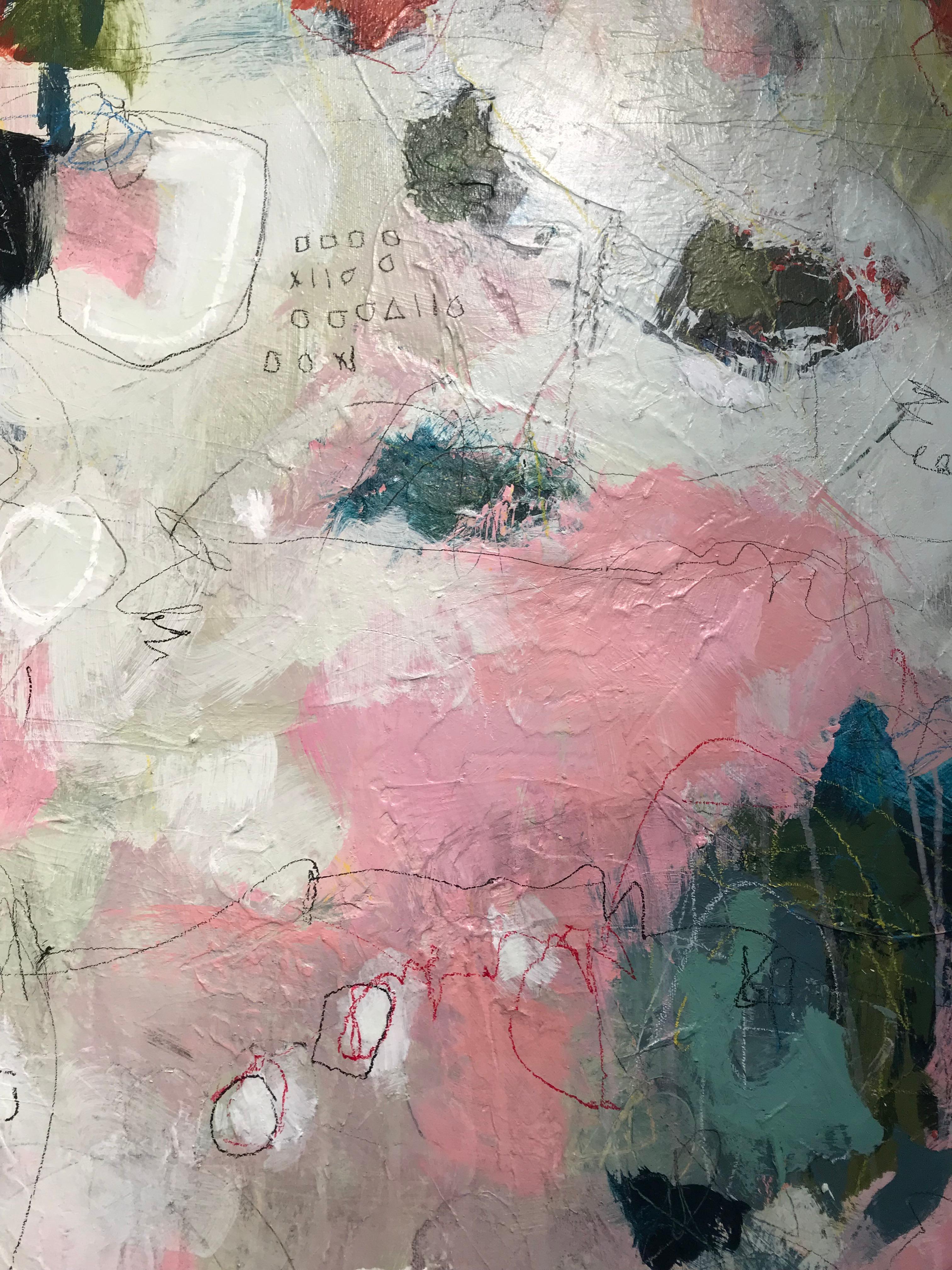 Hold Tightly- pintura cubismo abstracto moderno original- obra de arte contemporánea -Arte - Abstract Painting Gris de Lori Mirabelli 