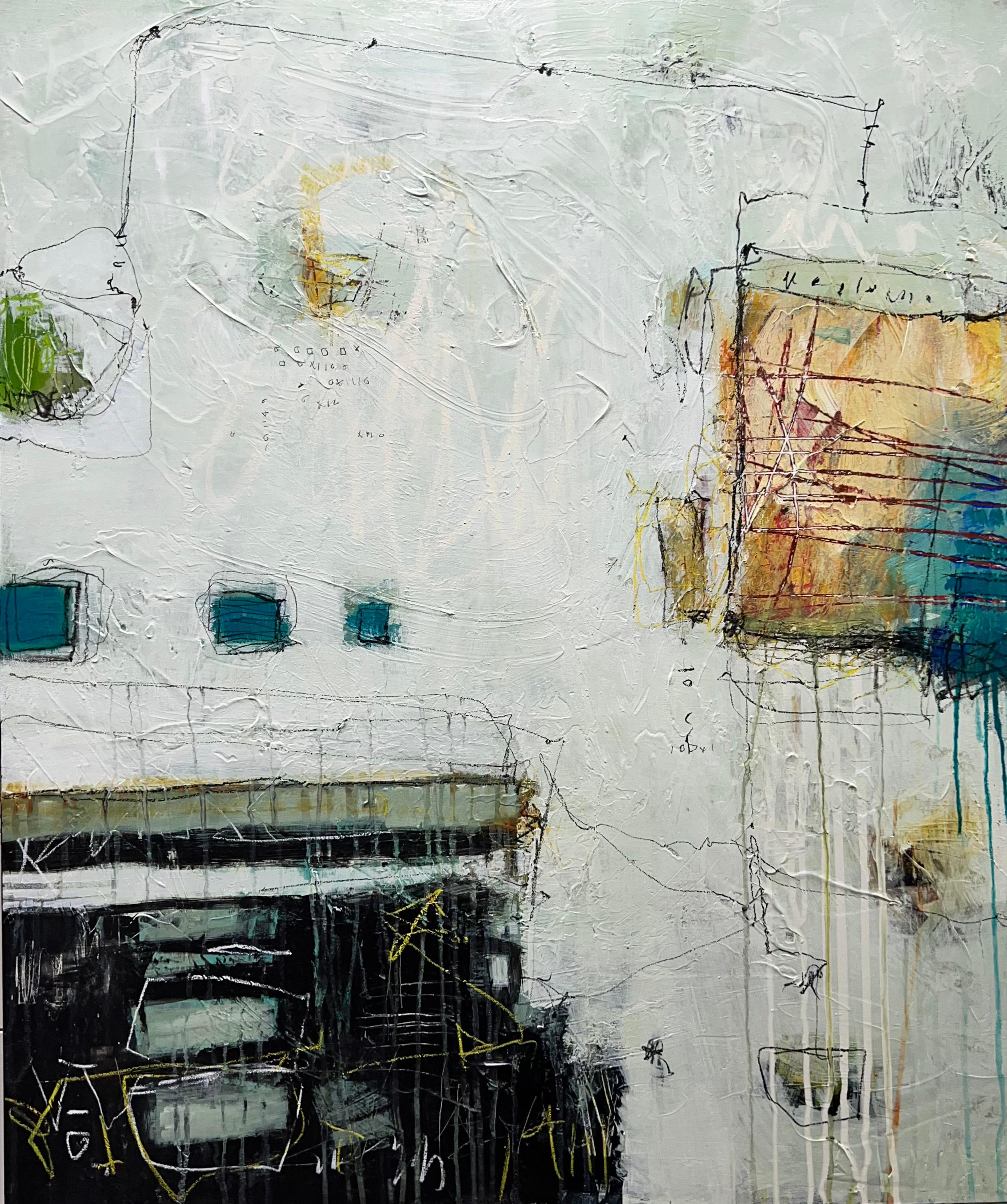 Lori Mirabelli Moss Hill Abstract Expression Cubism Mixed Media