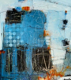 My Suit-original bright abstract modern mixed media painting-contemporary Art