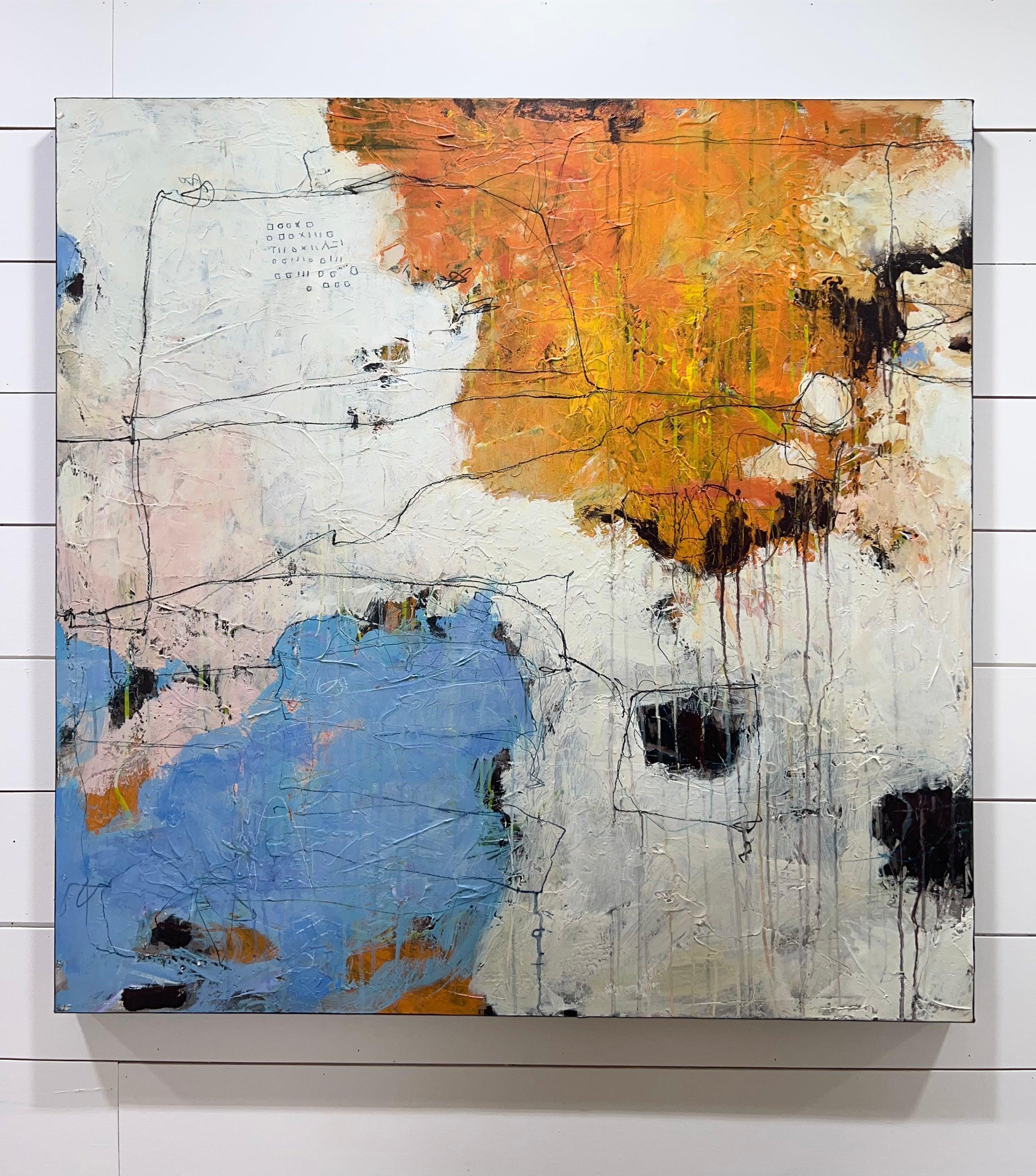 Ozeanblau – abstrakter Ausdruck, gestischer Kubismus, surreale, moderne zeitgenössische Kunst – Painting von Lori Mirabelli 