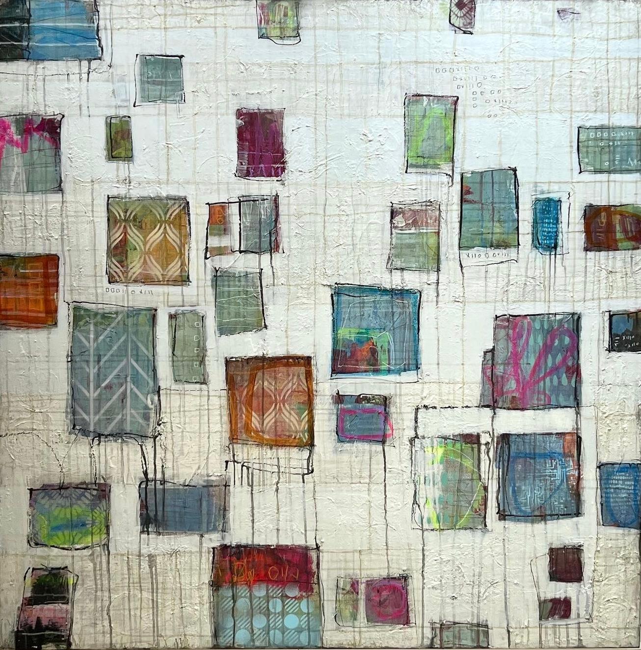 Lori Mirabelli Take Me Home Abstract Expression Cubism Mixed Media