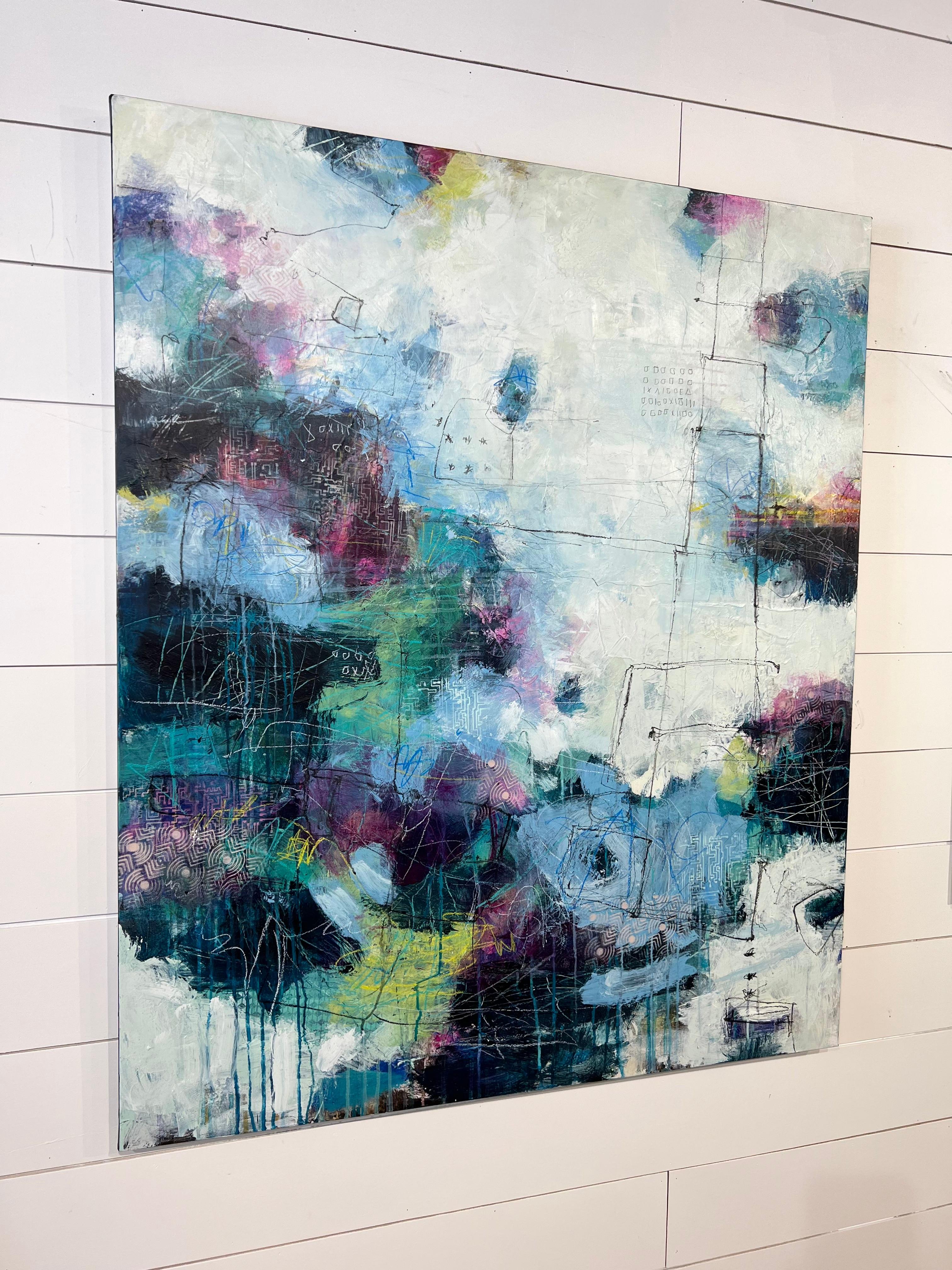 The Walk-original abstract modern cubism contemporary painting-artwork-art - Painting by Lori Mirabelli 