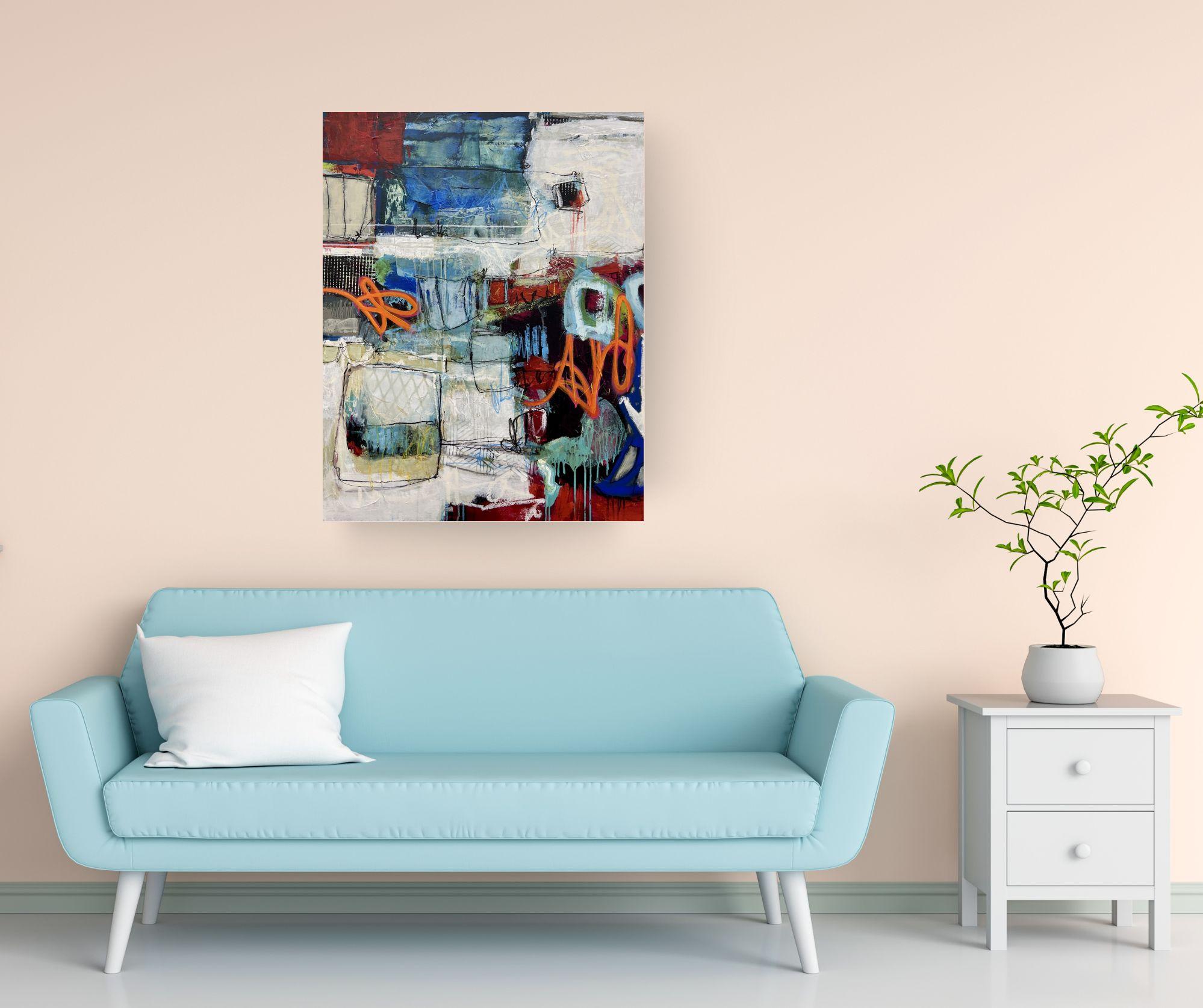 Unfolded Layers 1 - original abstrakter expressionismus malerei - zeitgenössische kunst (Abstrakt), Painting, von Lori Mirabelli 