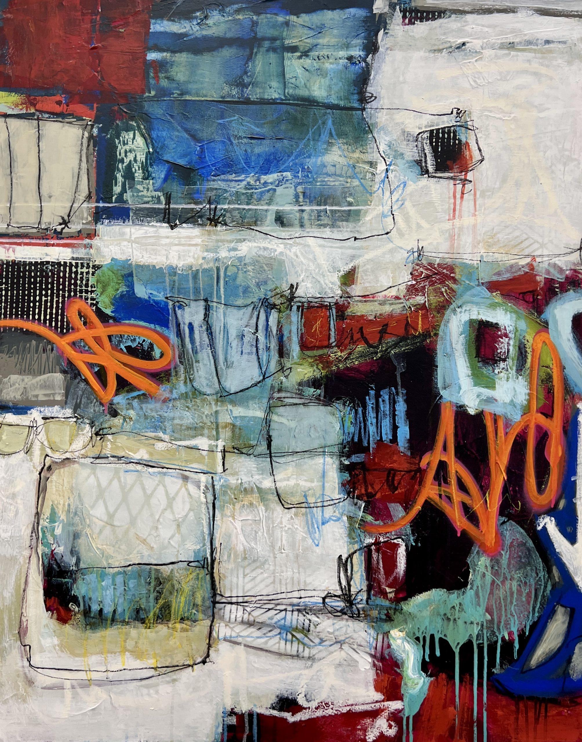 Unfolded Layers 1 - original abstrakter expressionismus malerei - zeitgenössische kunst – Painting von Lori Mirabelli 