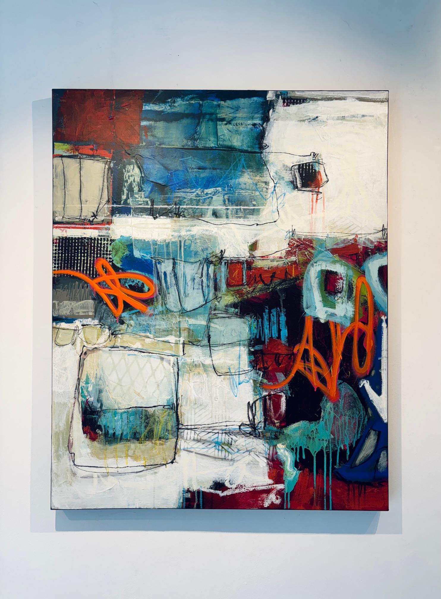 Unfolded Layers 2 - original abstract expressionism painting - contemporary art - Painting by Lori Mirabelli 