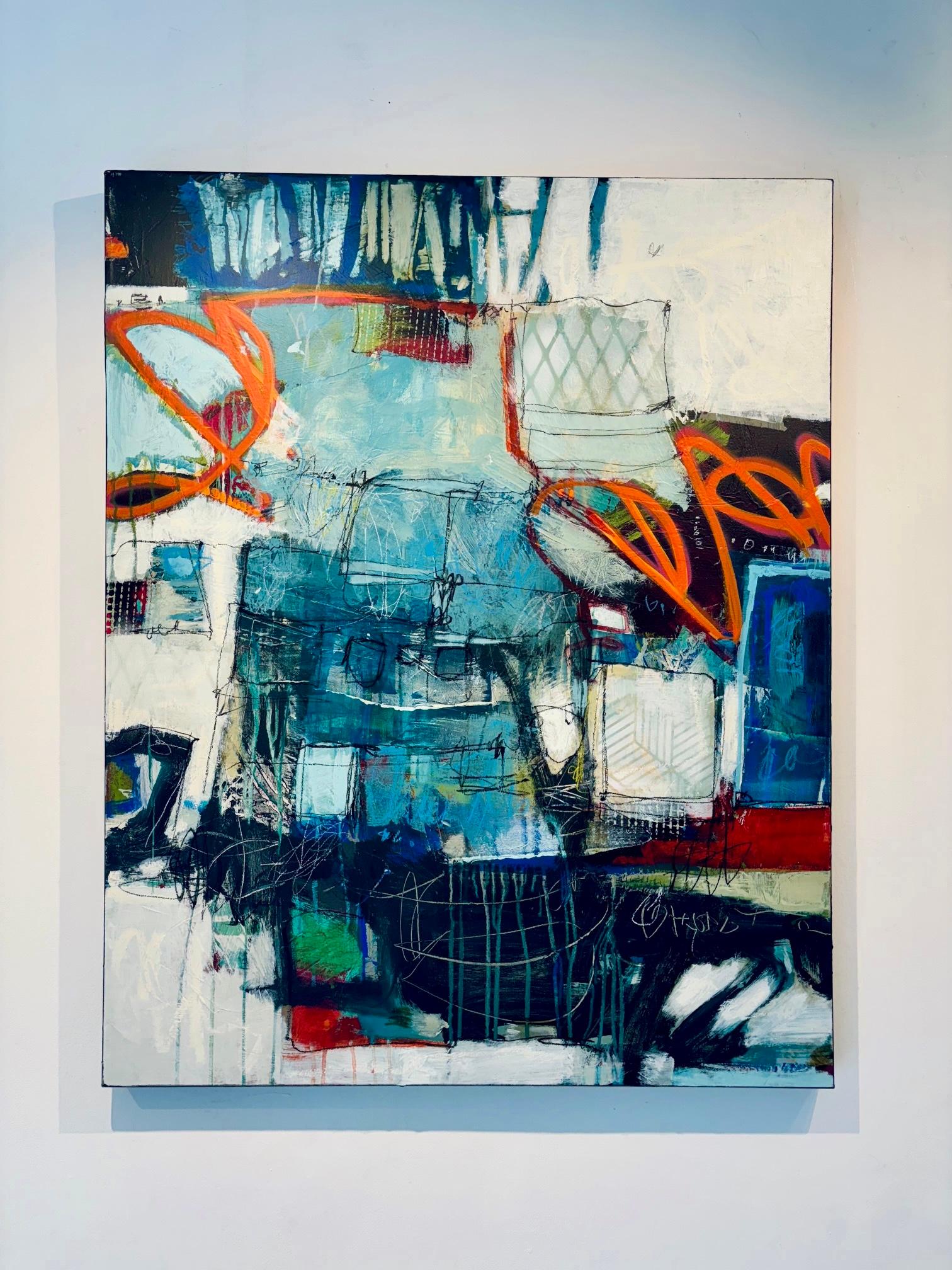 Unfolded Layers 2 - peinture originale d'expressionnisme abstrait - art contemporain - Abstrait Painting par Lori Mirabelli 