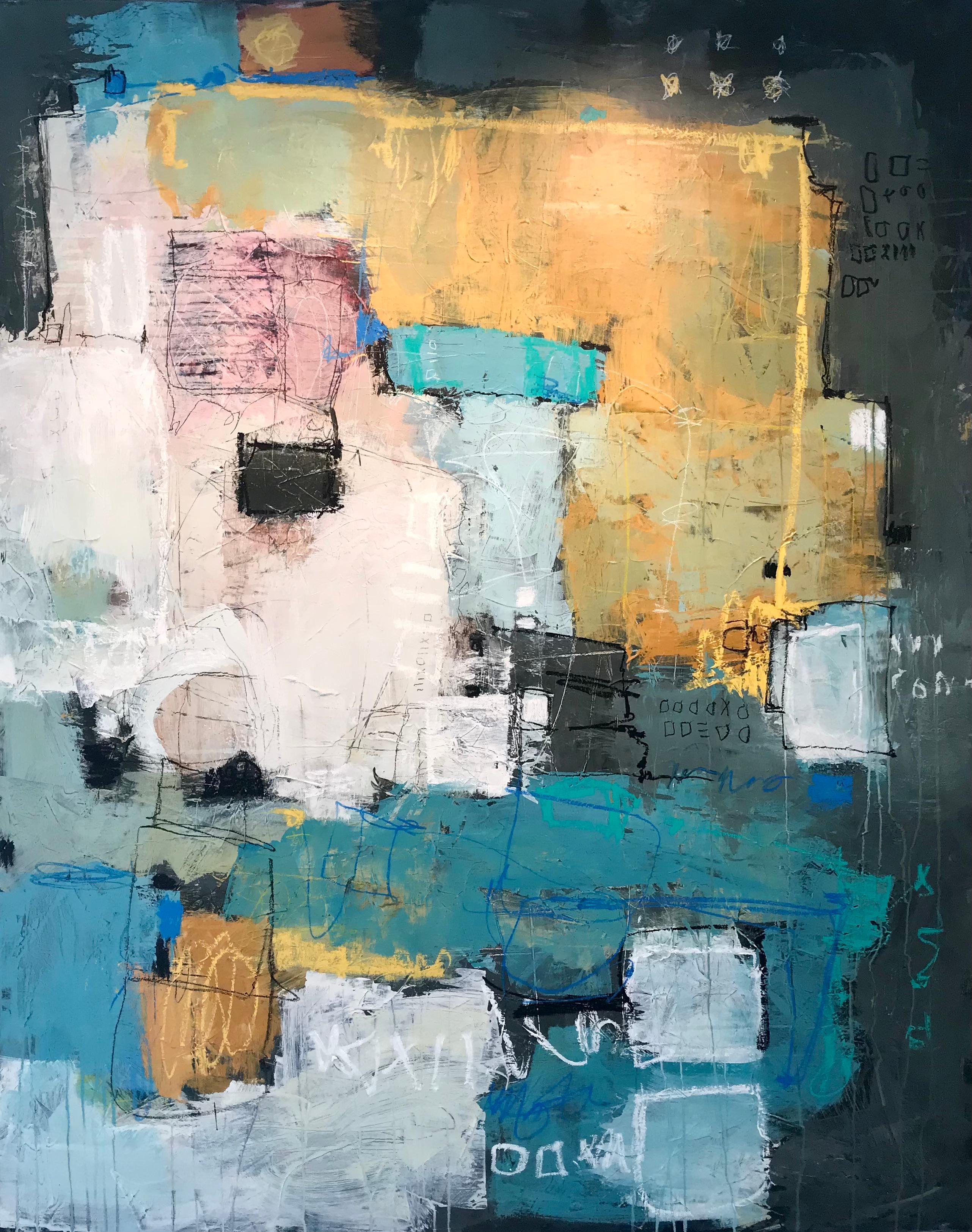 Where to Next-original abstract expressionism modern painting-contemporary Art - Painting by Lori Mirabelli 
