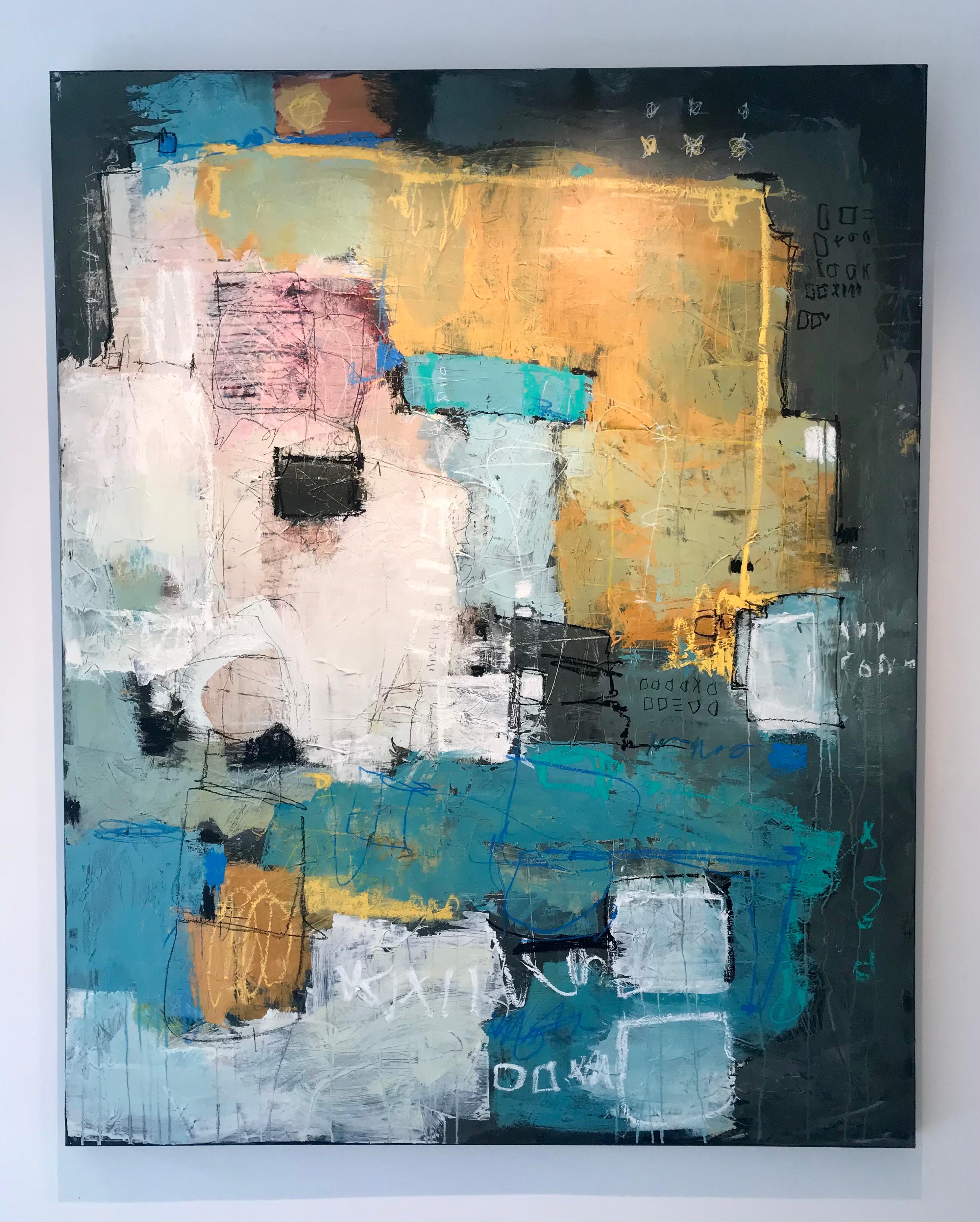Where to Next-original abstract expressionism modern painting-contemporary Art - Abstract Painting by Lori Mirabelli 