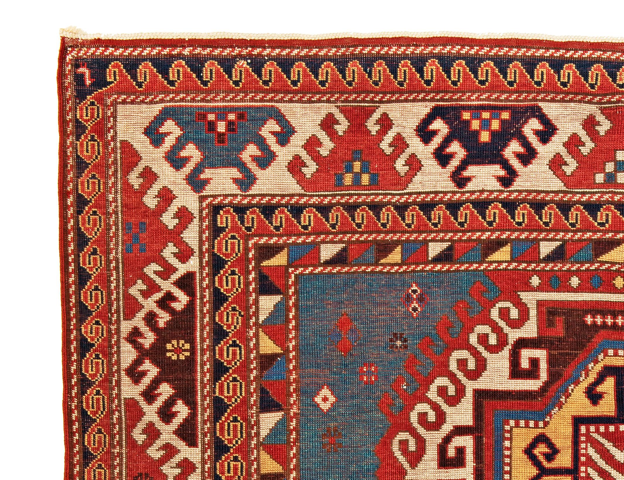 One of a Kind Lori Pambak Kazak Style Rug In New Condition For Sale In Wien, 9