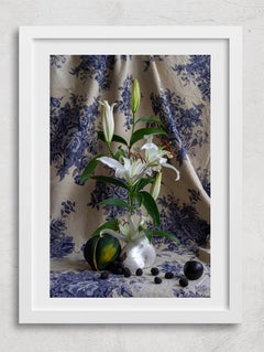 Lilies with Blue Cloth