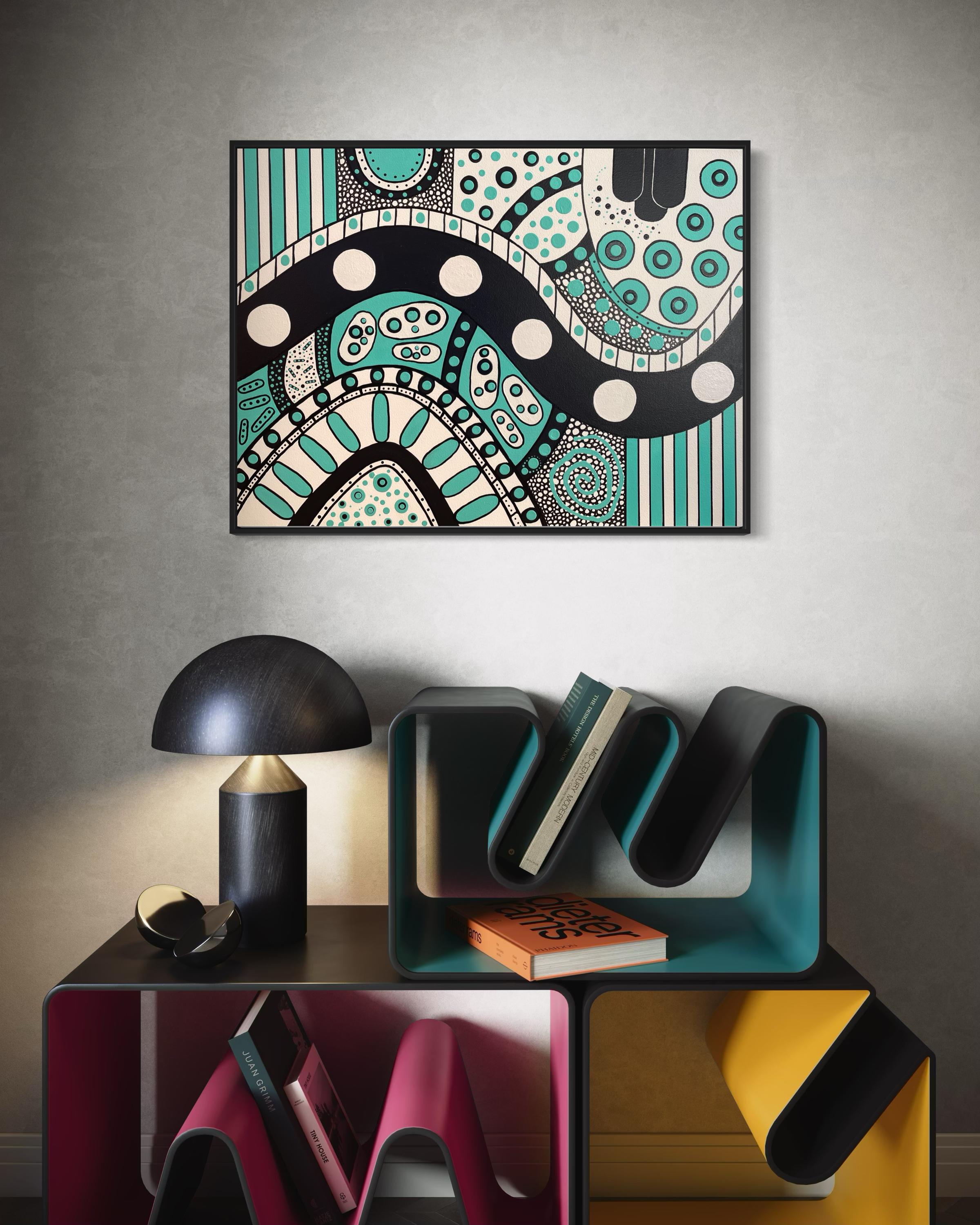 'Bisbee Roads' von Lori Poncsak - Contemporary Geometric Abstract Painting im Angebot 1