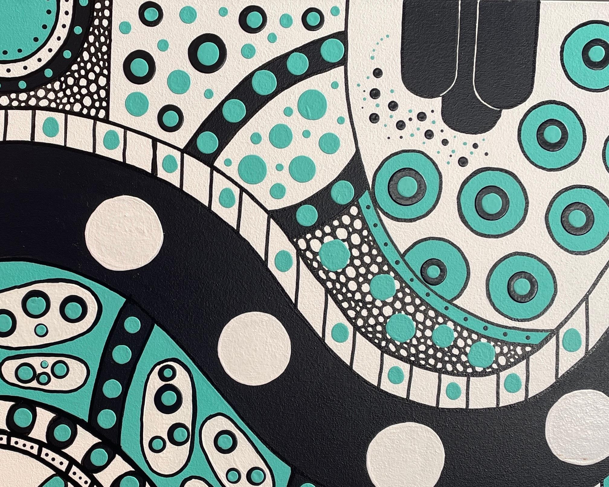 'Bisbee Roads' von Lori Poncsak - Contemporary Geometric Abstract Painting im Angebot 2