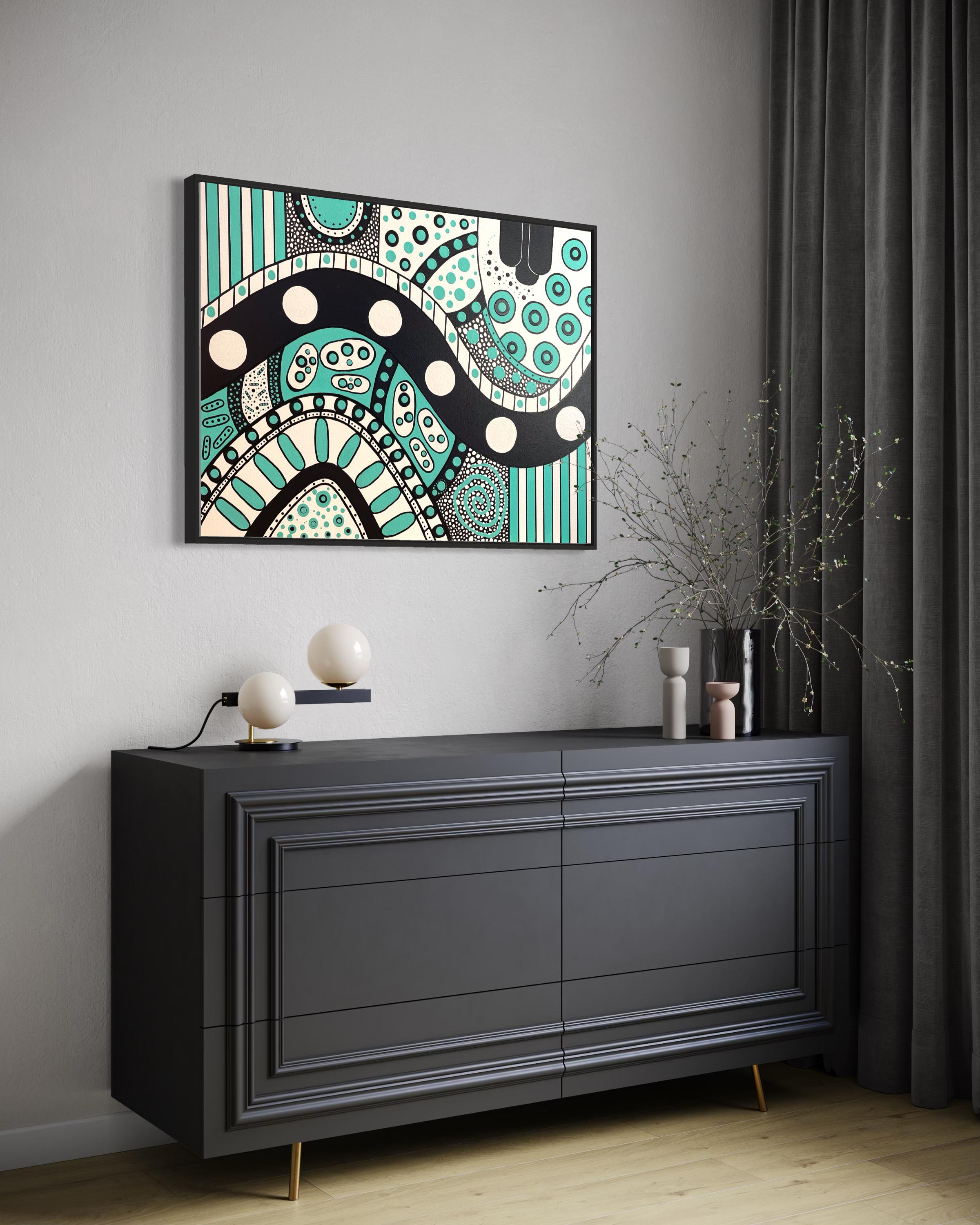 'Bisbee Roads' von Lori Poncsak - Contemporary Geometric Abstract Painting im Angebot 6