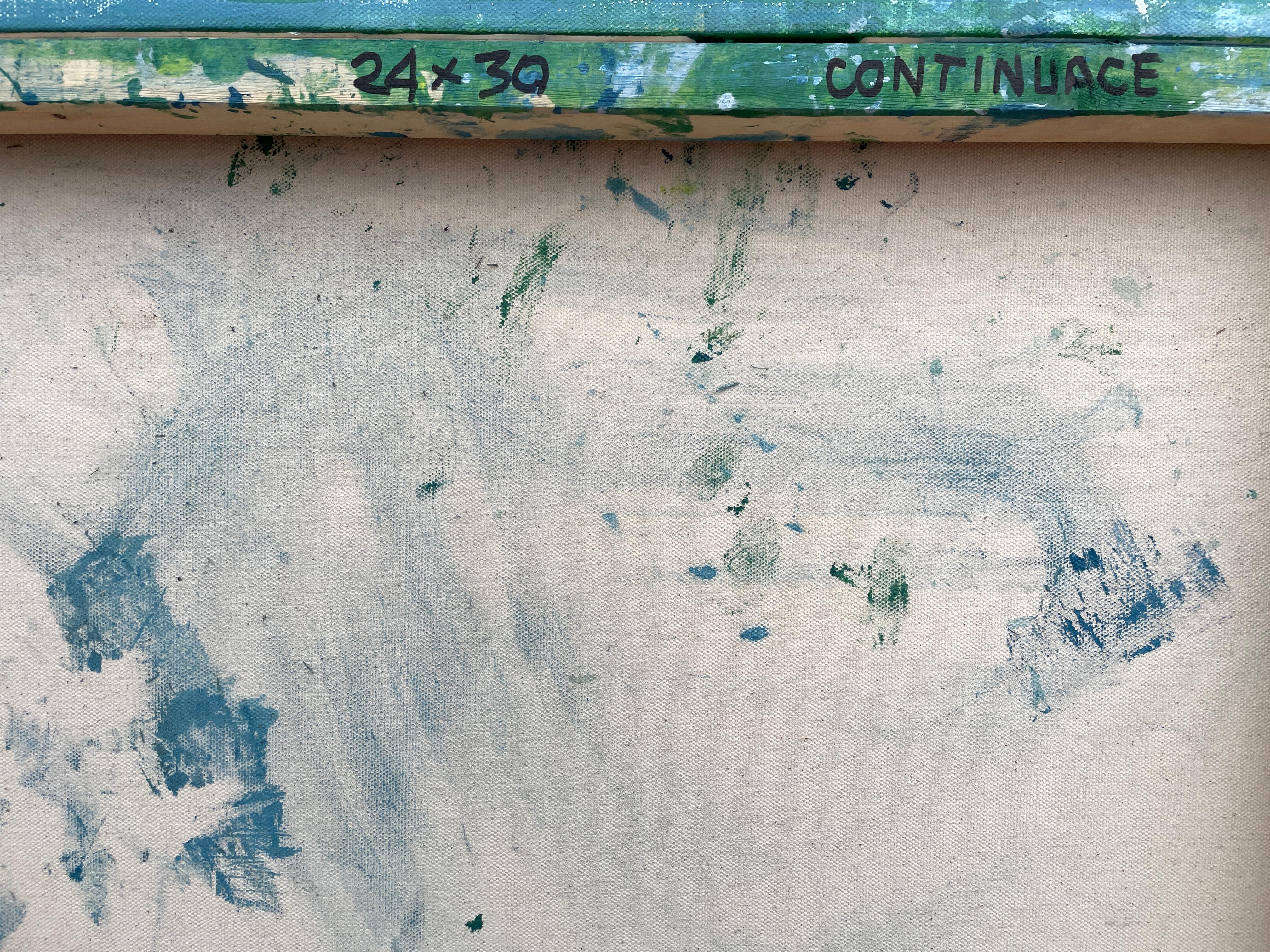 'Continuance' by Lori Poncsak - Blue and Pink Splatter Abstract Expressionism For Sale 10
